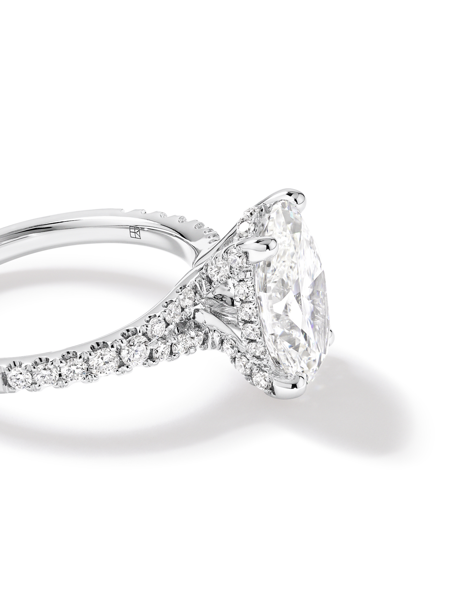 3.50 Carat TW Oval Cut Laboratory-Grown Diamond Engagement Ring 18kt White Gold