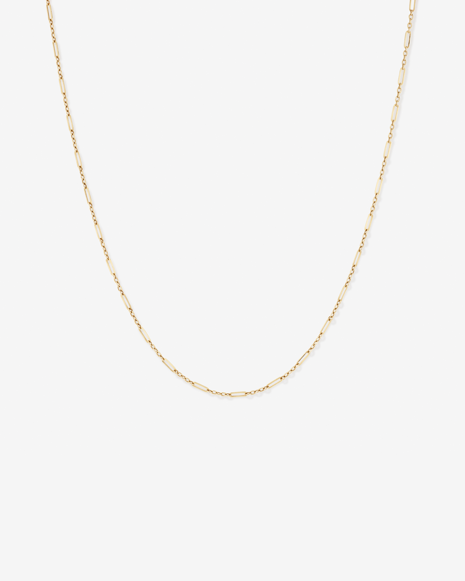 1.6mm Wide Paperclip 3 and 1 Chain in 10kt Yellow Gold