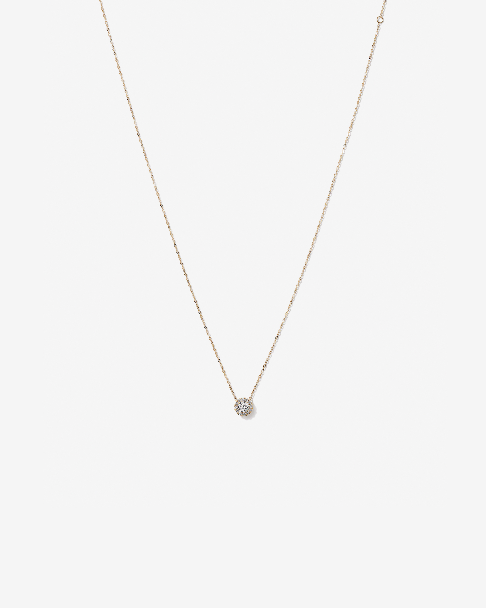 0.50 Carat TW Round Brilliant Laboratory-Grown Diamond Halo Pendant in 10kt Yellow Gold