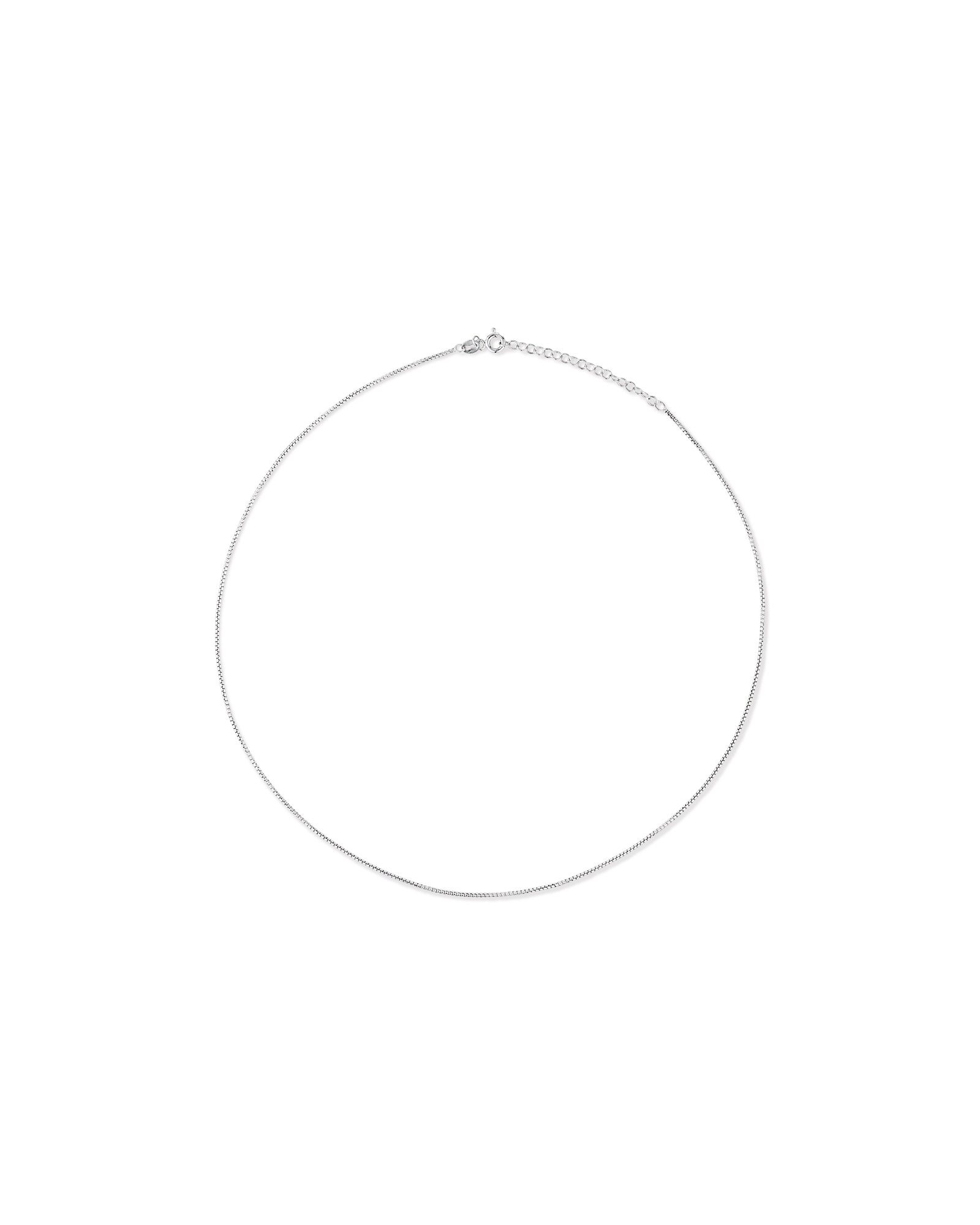 Collier Chaîne Boîte Ronde De 50 Cm (20 Po) De 1,25 Mm De Largeur En Argent Sterling