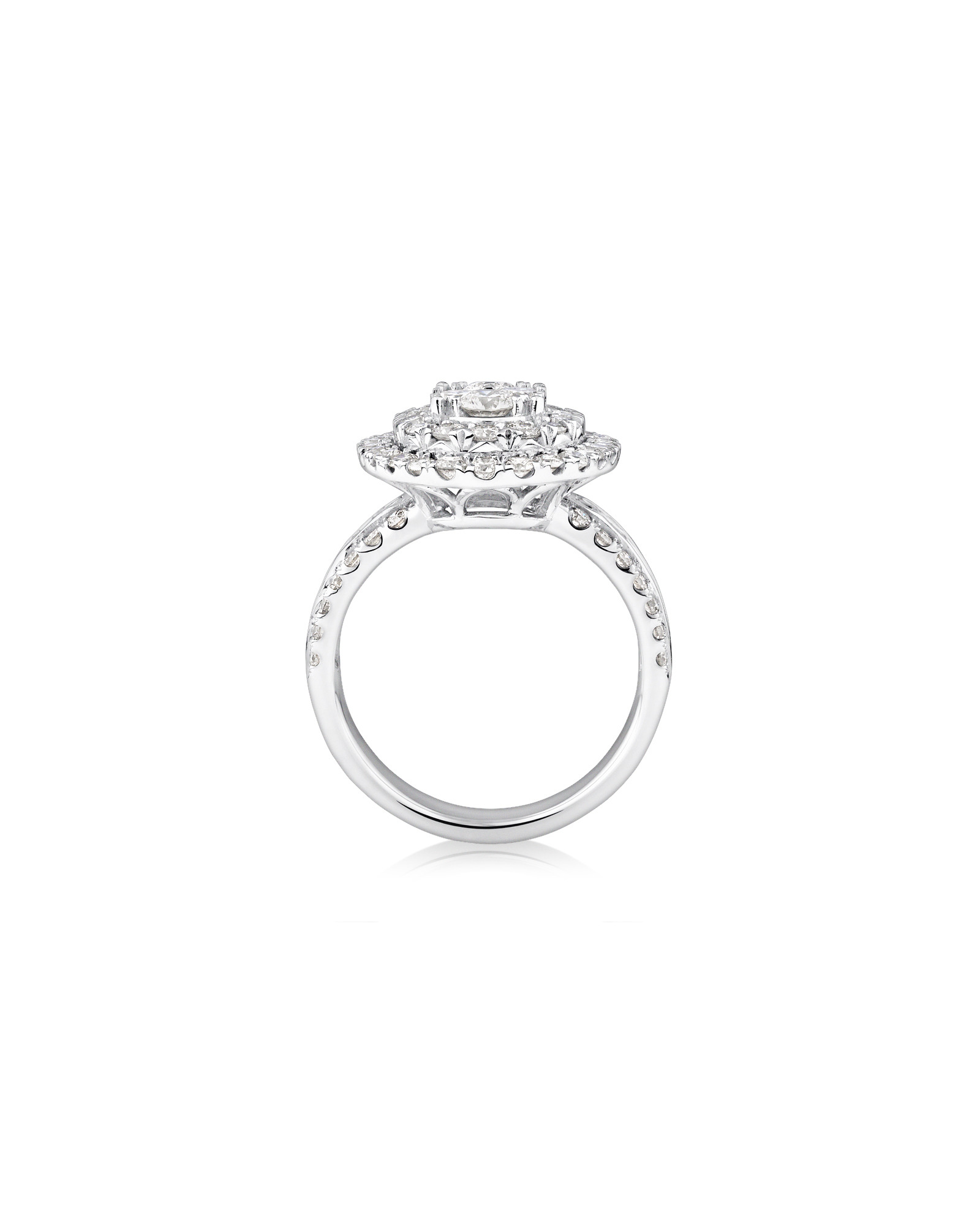 Oval Cluster Ring with 2.50 Carat TW of Diamonds in 14kt White Gold