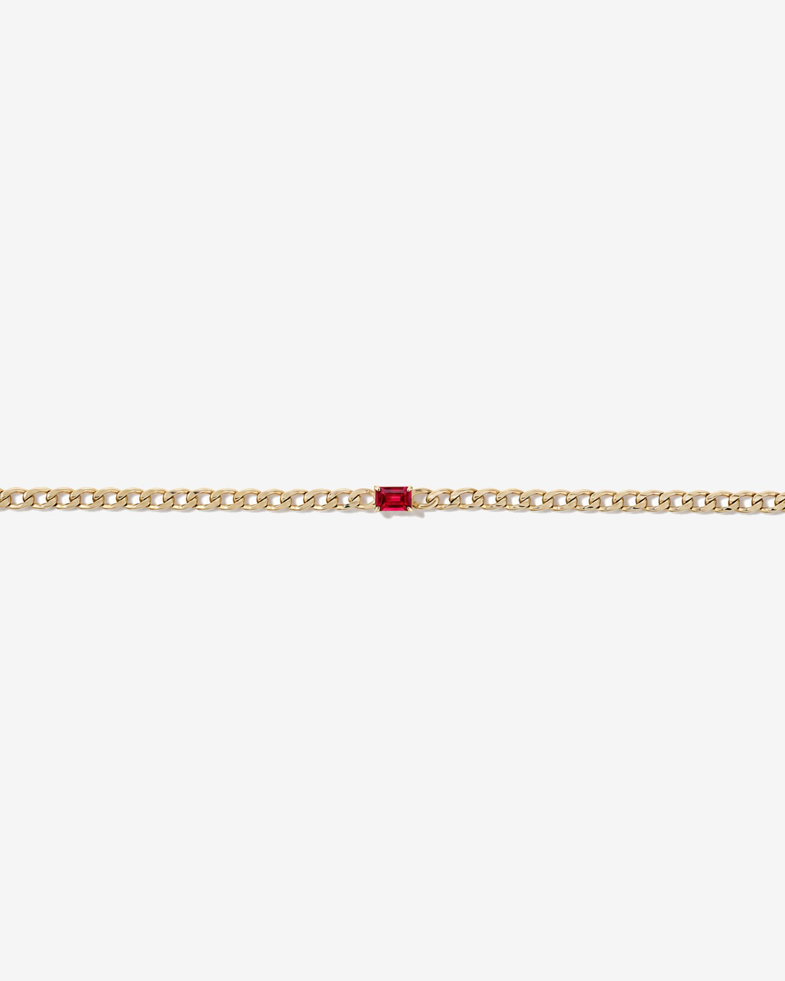 Bracelet gourmette Rubis créé en or jaune 10 ct