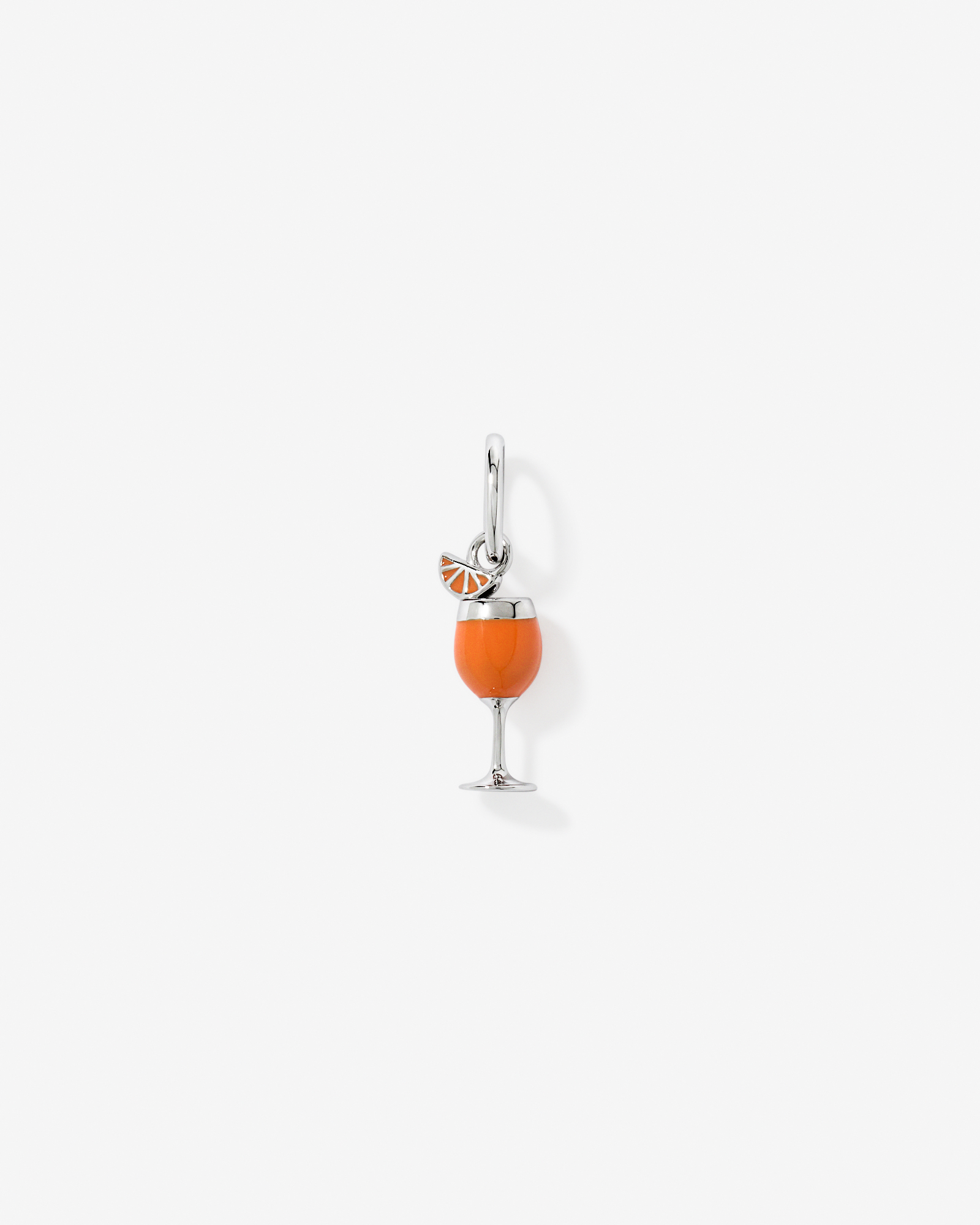 Spritz Pendant in Sterling Silver with Orange Enamel