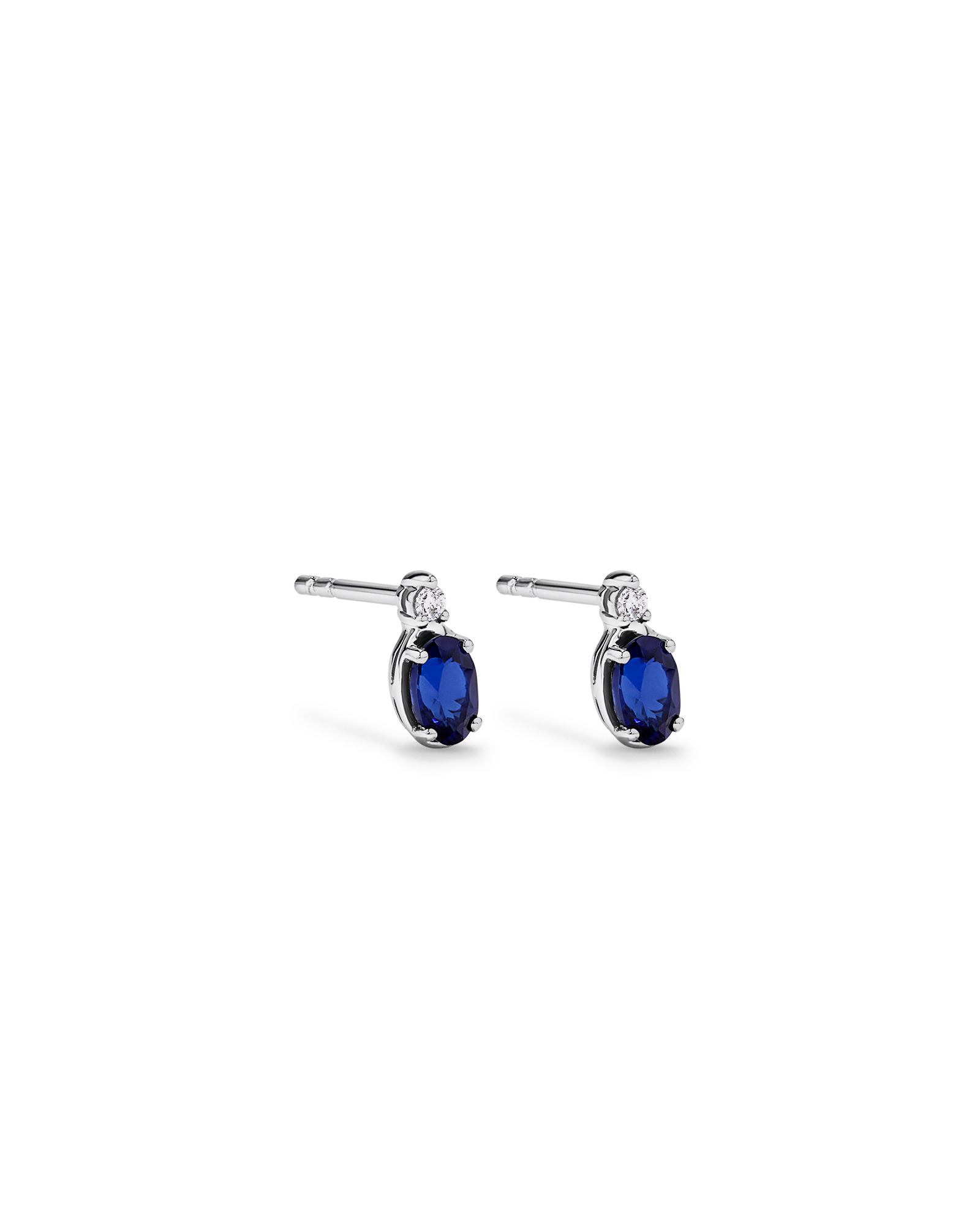 Ensemble 0,05 ct TDW avec saphirs créés en argent