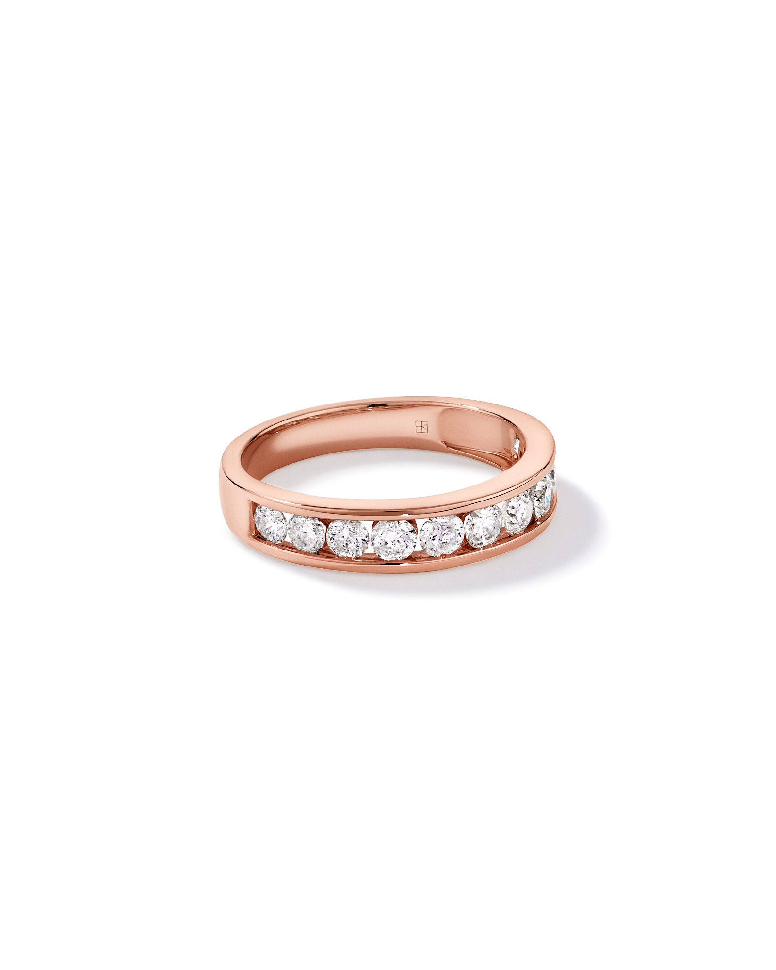 1.00 Carat TW Round Brilliant Channel Set Wedding Band 10kt Rose Gold