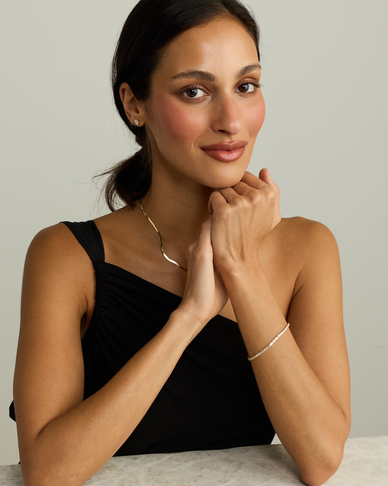 1.00TW Emerald Cut Lab Diamond Bracelet in 10kt Gold