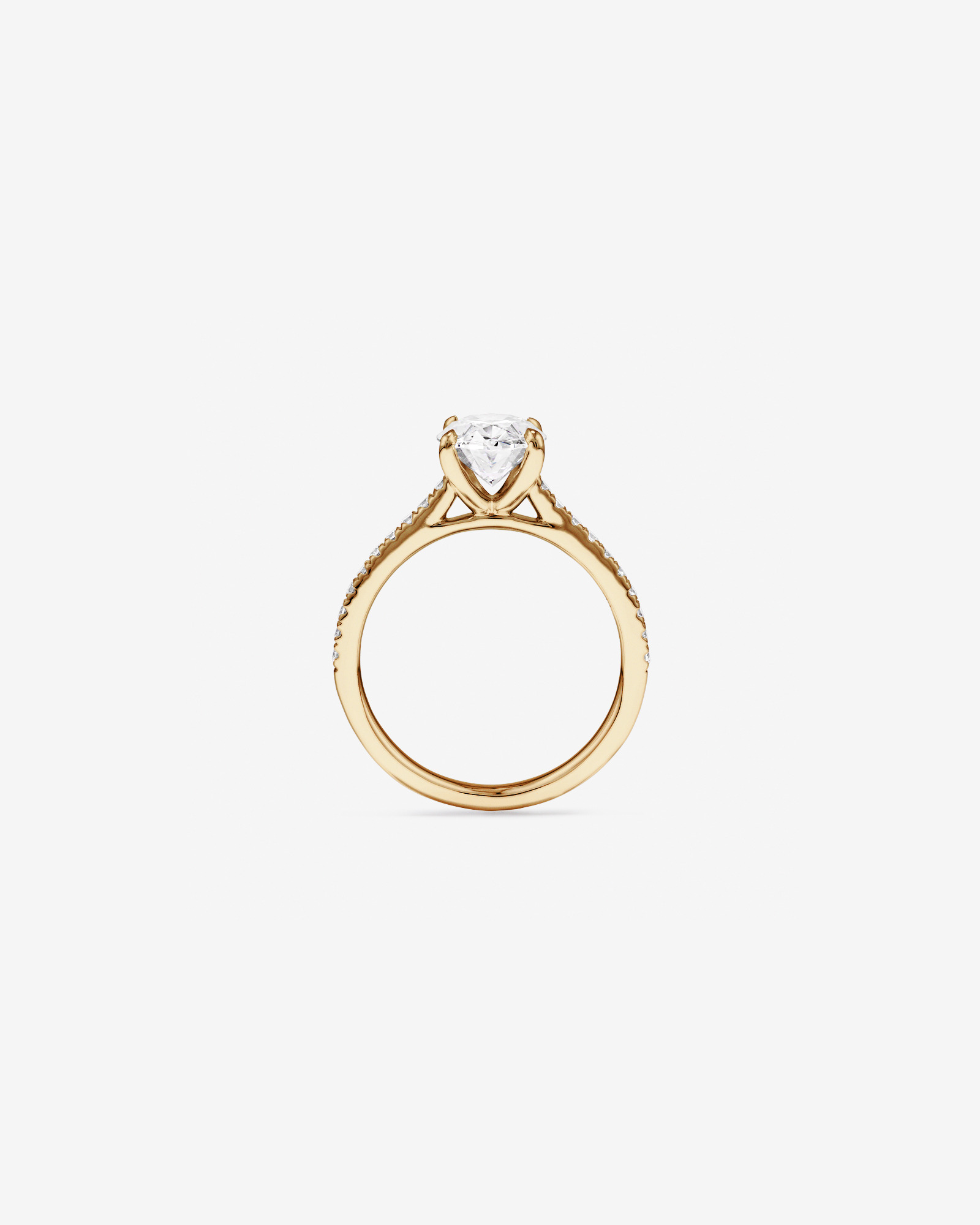 2.20 Carat TW Oval Cut Laboratory-Grown Diamond Engagement Ring in 14kt Yellow Gold