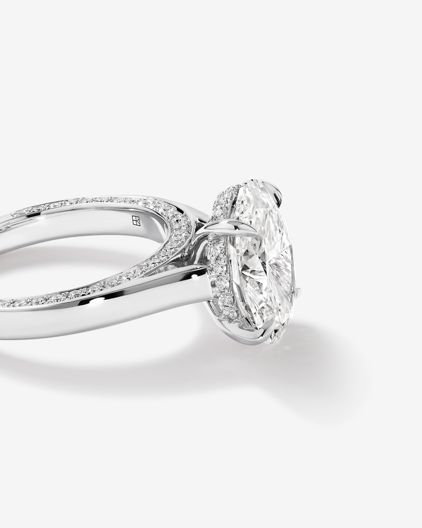 4.47 Carat TW Oval Cut Laboratory-Grown Diamond Engagement Ring 18kt White Gold
