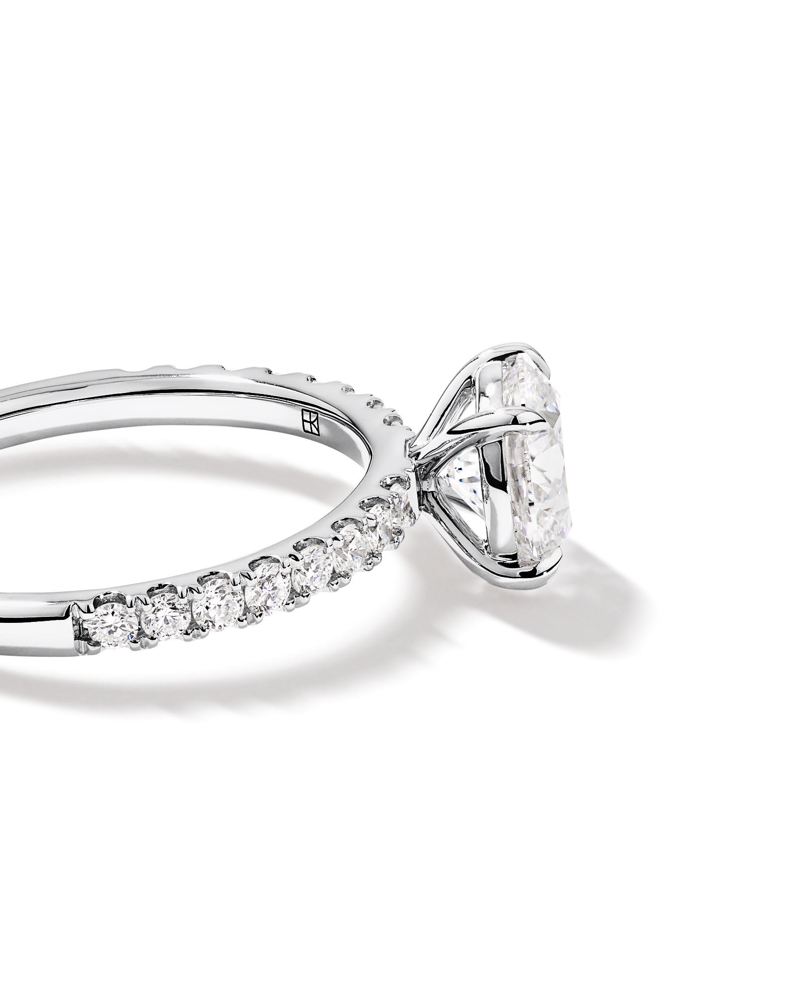 1.81 Carat TW Round Brilliant Lab-Grown Diamond Side Accent Engagement Ring 14kt White Gold