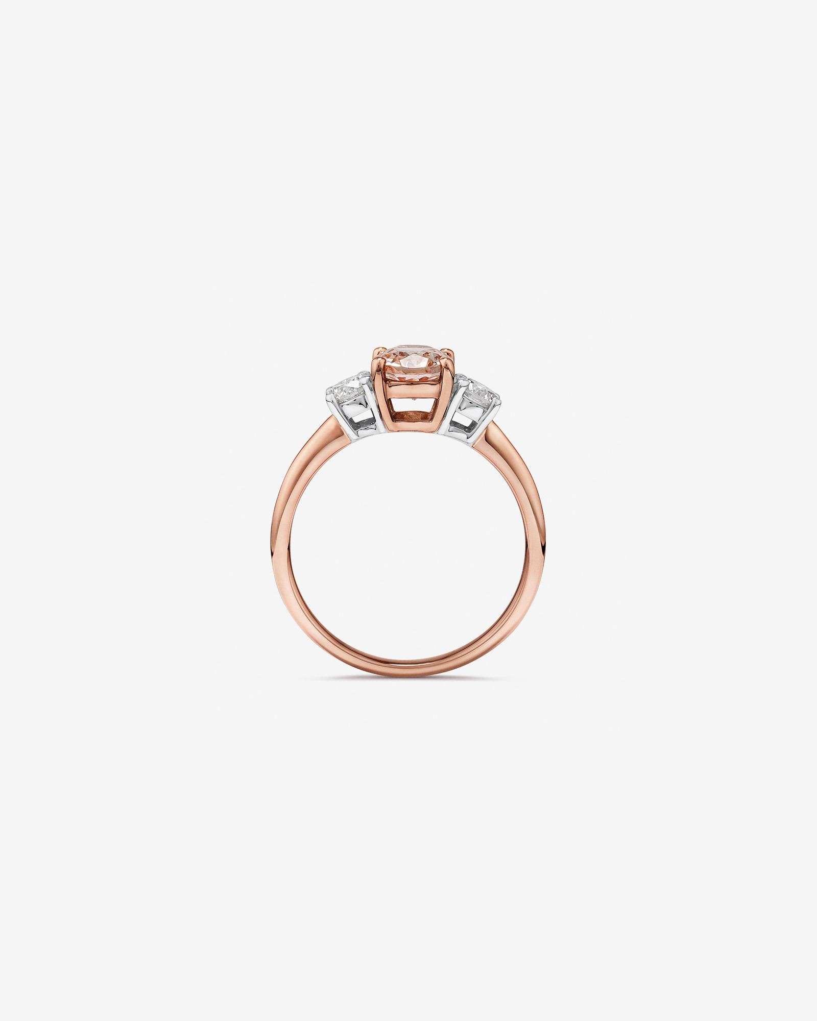 Bague en or rose 10 K avec morganite et diamants totalisant 0,40 ct