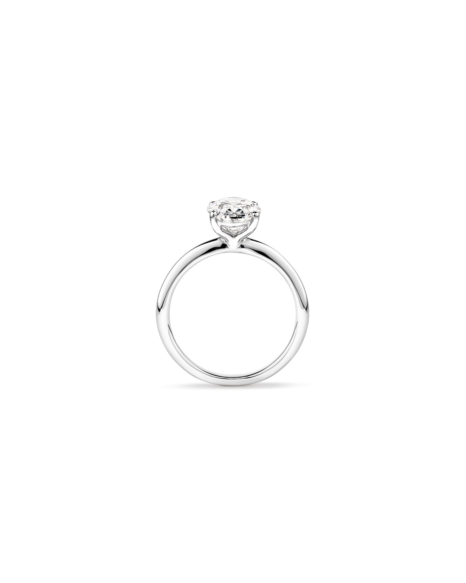 2 Carat TW Oval Laboratory-Grown Diamond Solitaire Engagement Ring 14kt White Gold