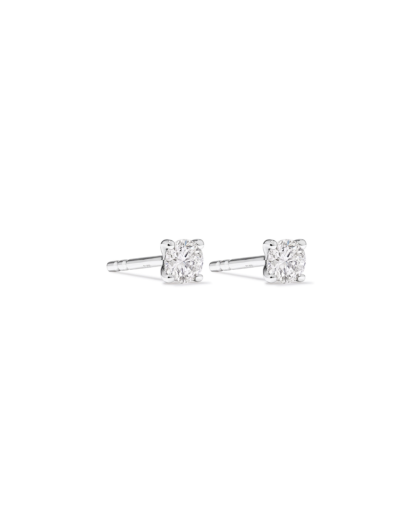 Certified 0.25 Carat TW Diamond Solitaire Stud Earrings 18kt White Gold