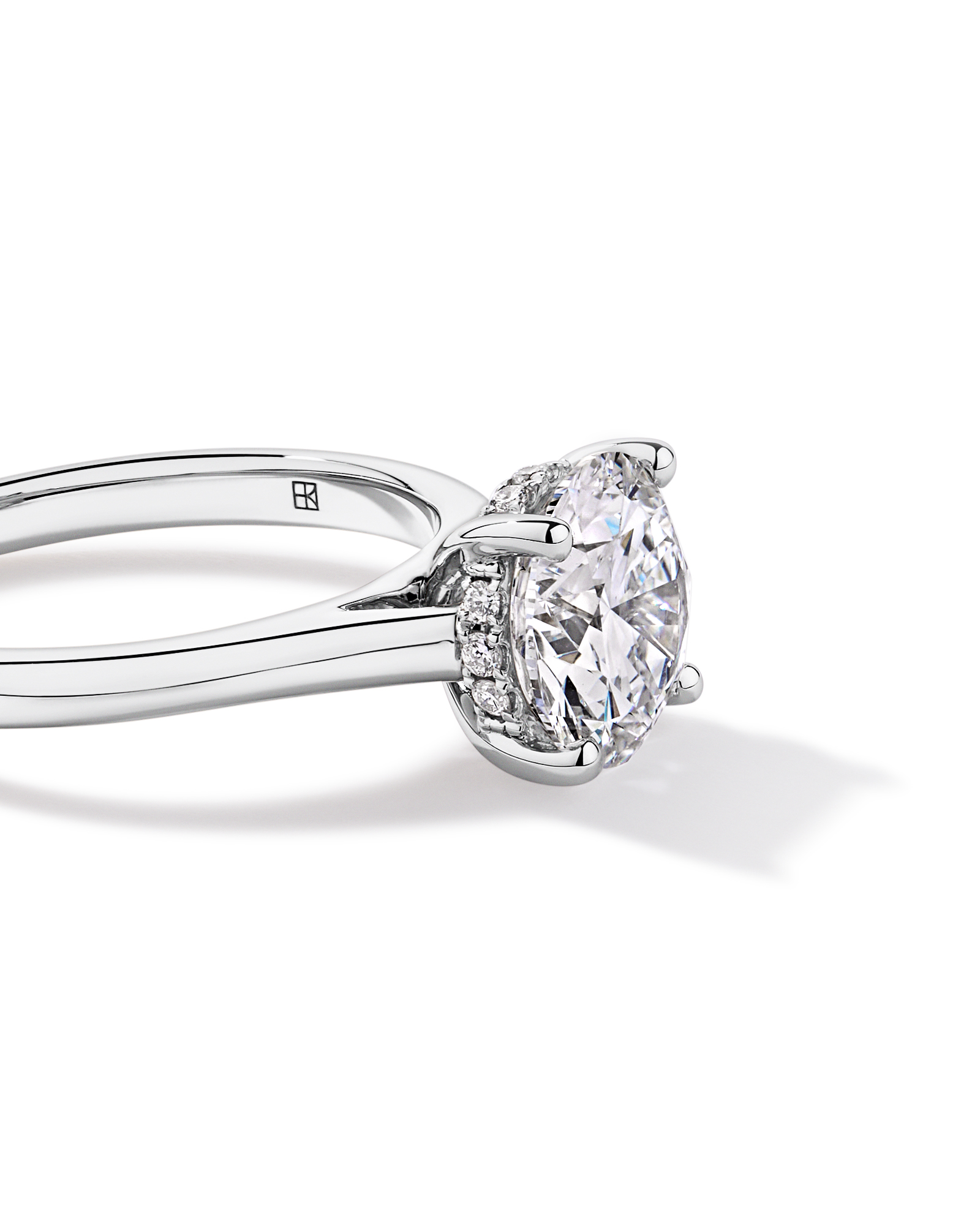 Bague solitaire en or blanc 14 carats sertie d'un diamant rond brillant de 2,32 carats, cultivé laboratoire