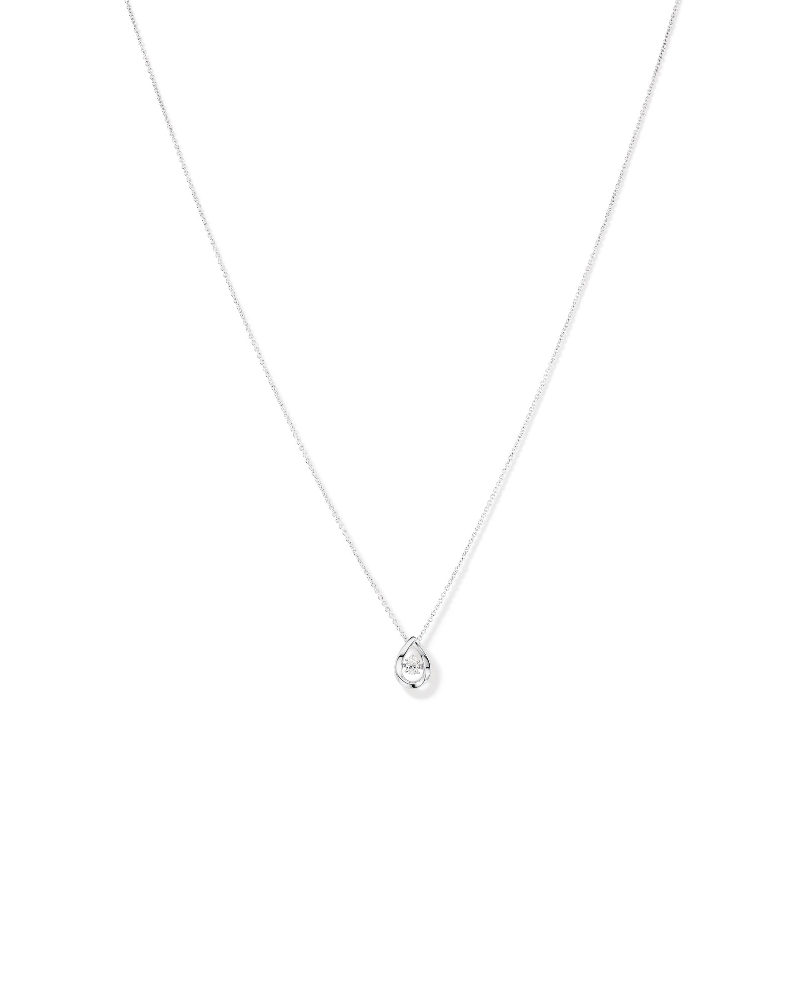 Lume Lab Pear Pendant with 0.10 Carat TW of Laboratory-Grown Diamond in Sterling Silver