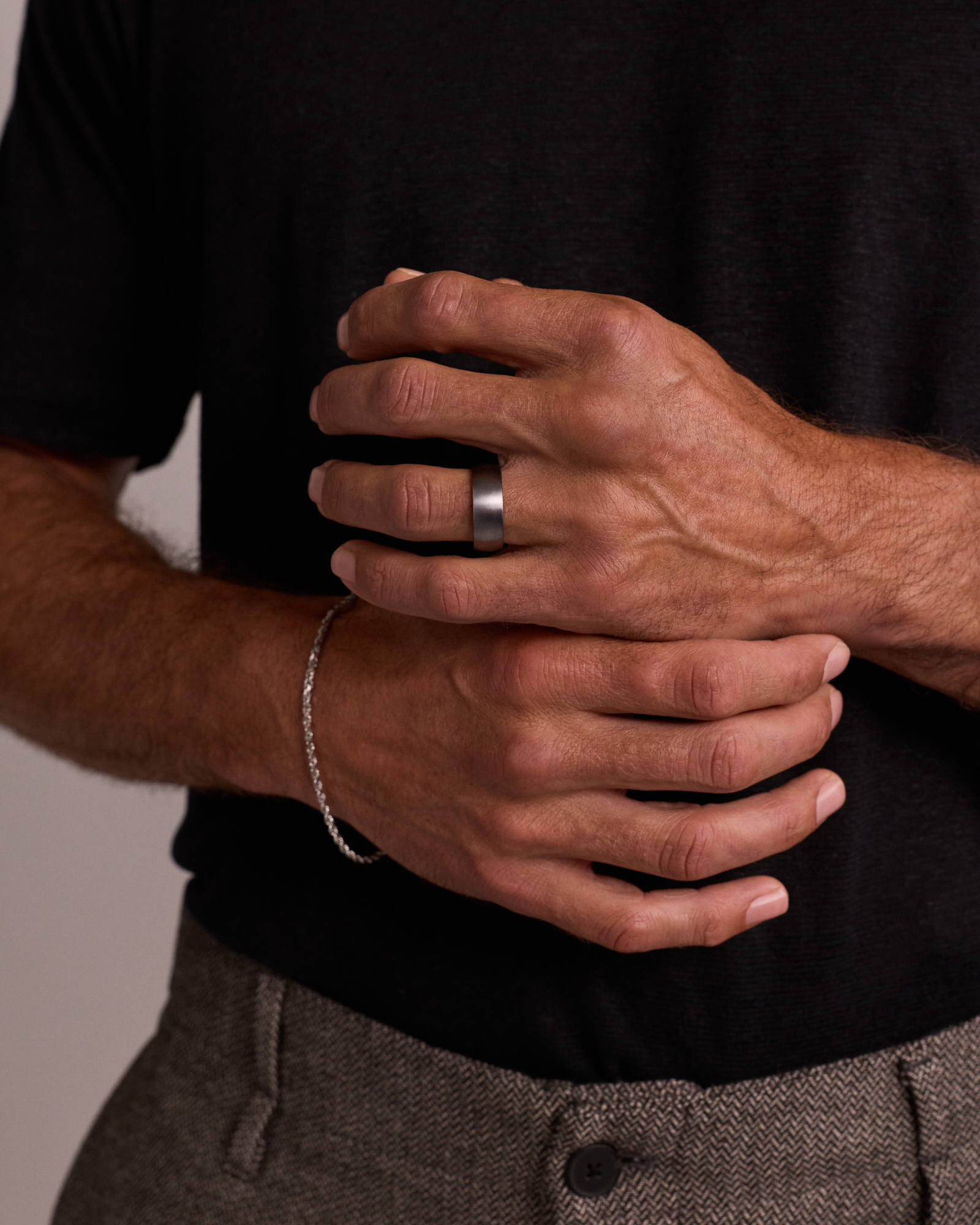 8mm Brushed Dome Wedding Band in Tantalum