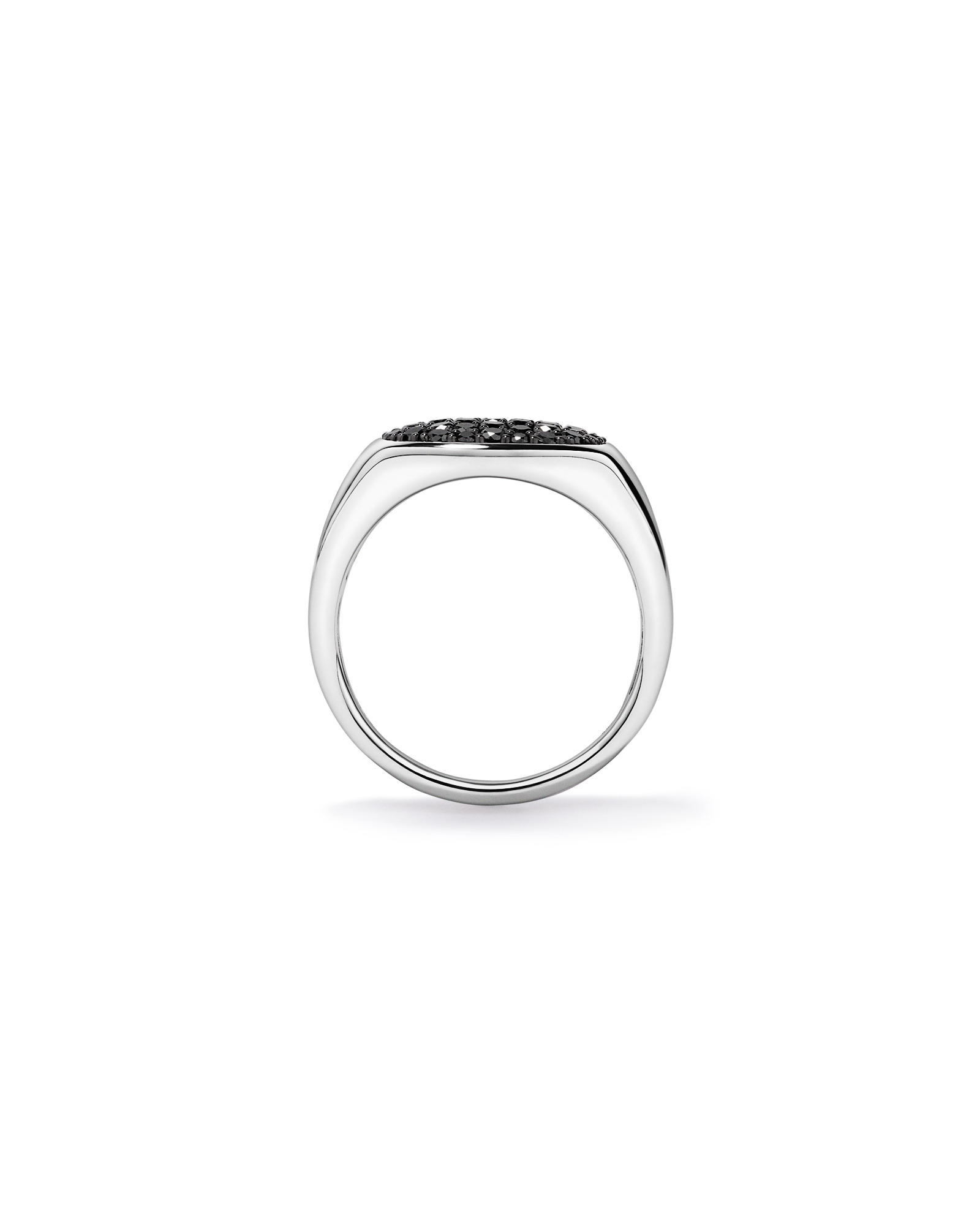 1.50TDW Black Diamond Pavé Signet Ring in Sterling Silver
