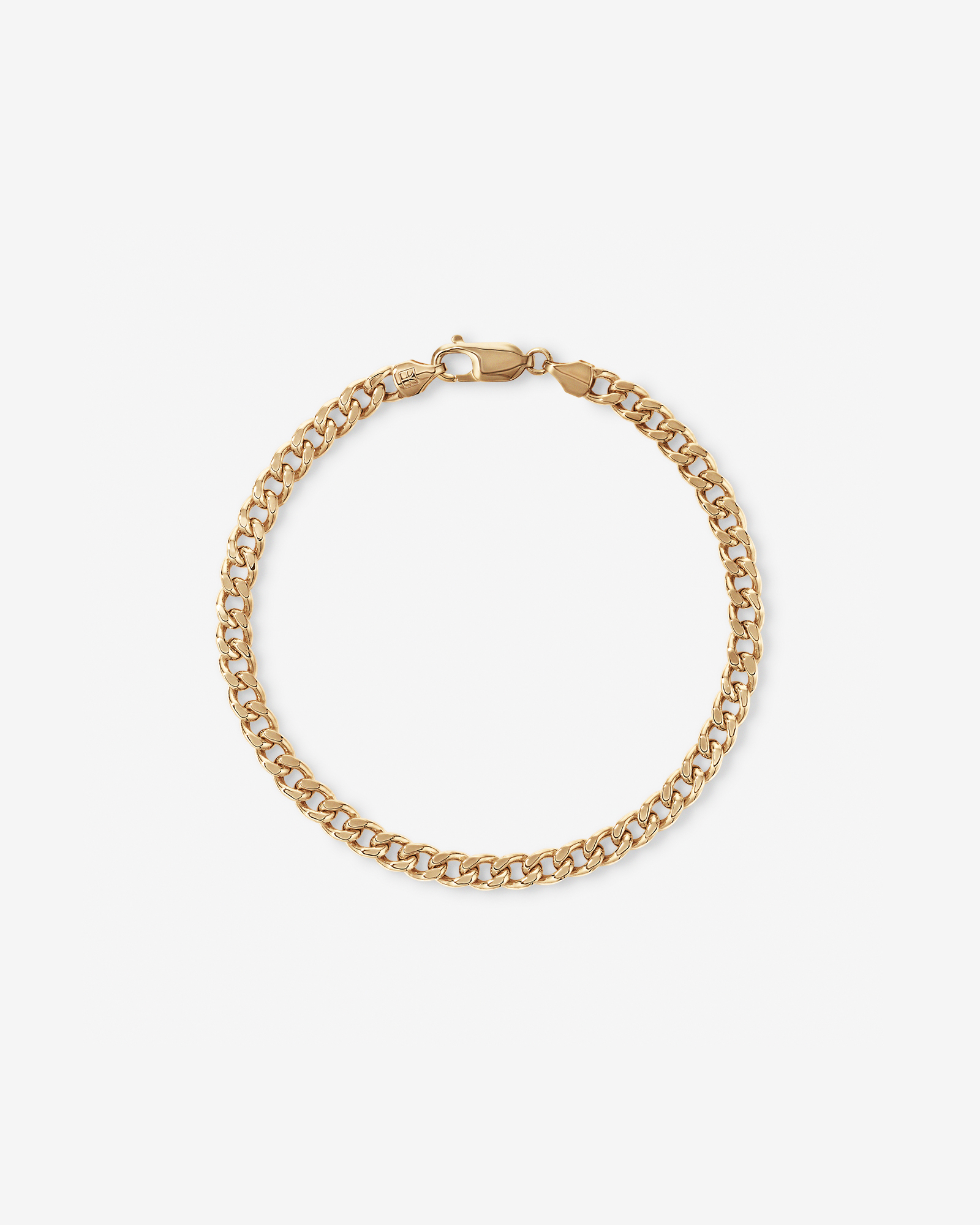19cm (22") 5.5mm Width Semi Solid Diamond Cut Curb Bracelet in 10kt Yellow Gold