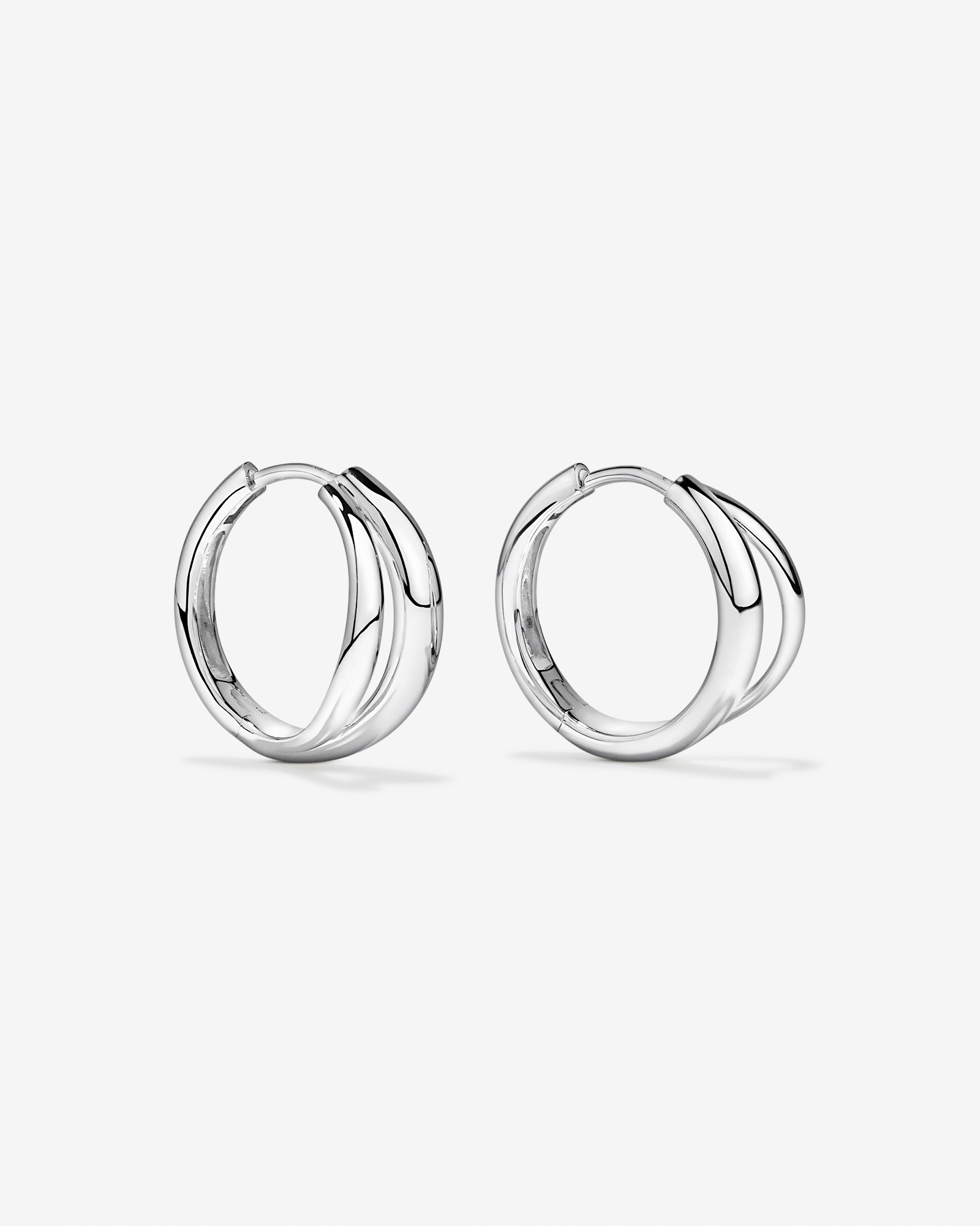 Split Huggie Earrings in Sterling Silver