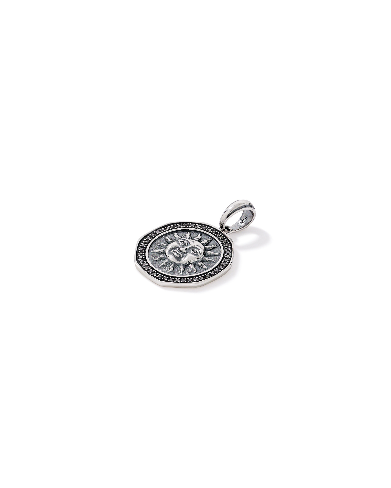 0.24 Carat TW Black Diamond Sun Pendant in Sterling Silver