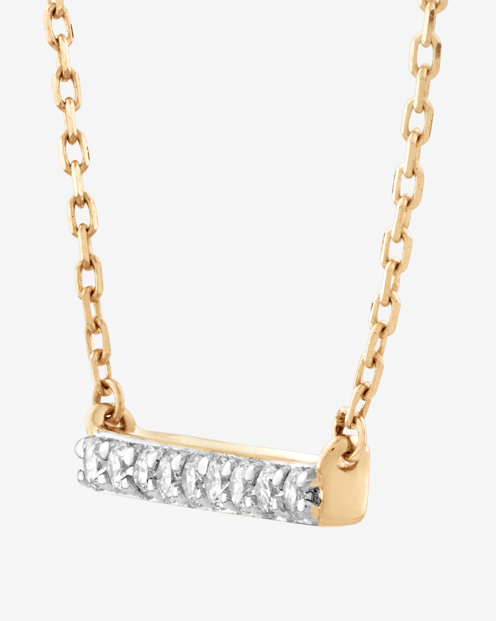 Collier Barre avec 0,10 carat TW de diamants en or jaune 10kt
