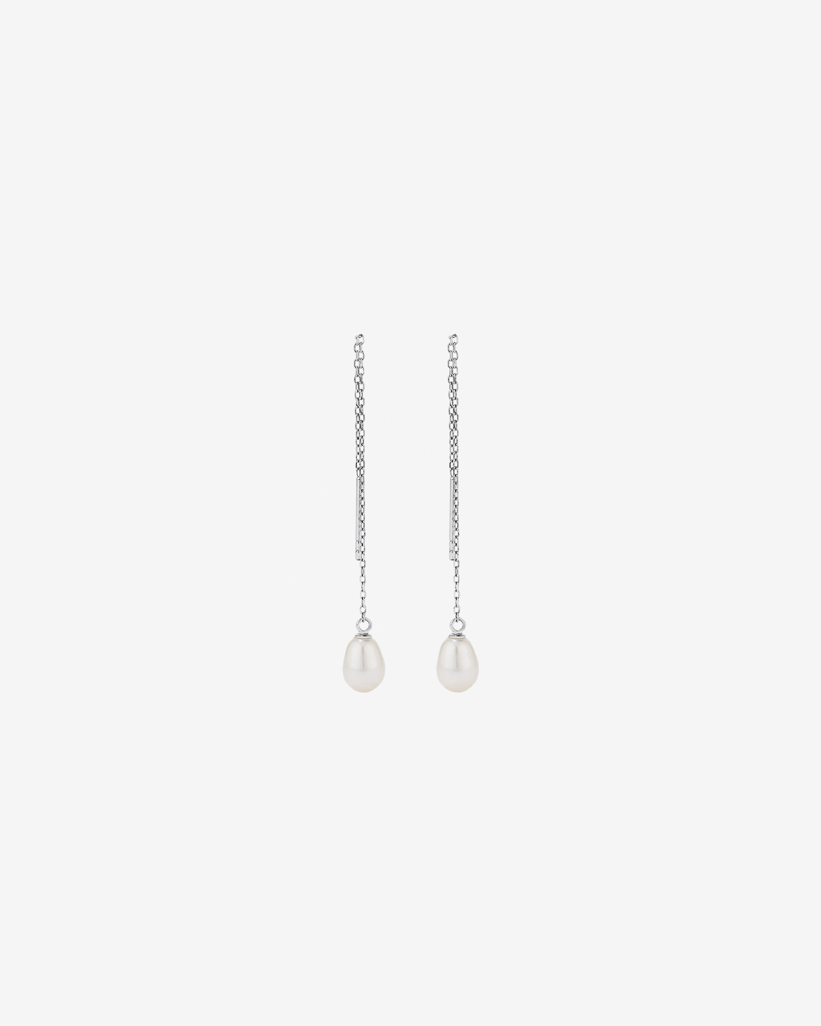 Boucles d'oreilles à fils en argent sterling à perles d'eau douce de culture, 6 mm