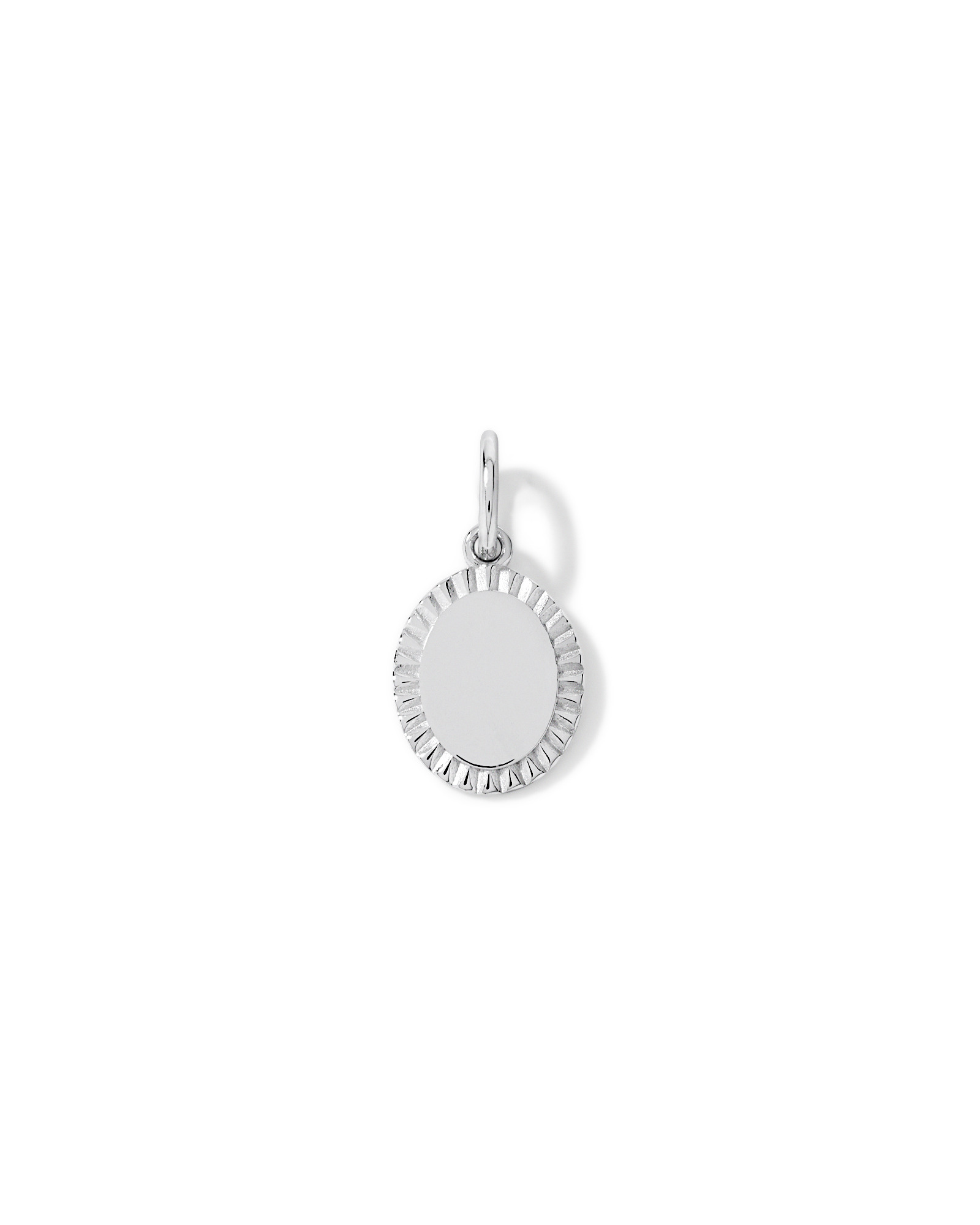 Engravable Sunray Oval Pendant in Sterling Silver