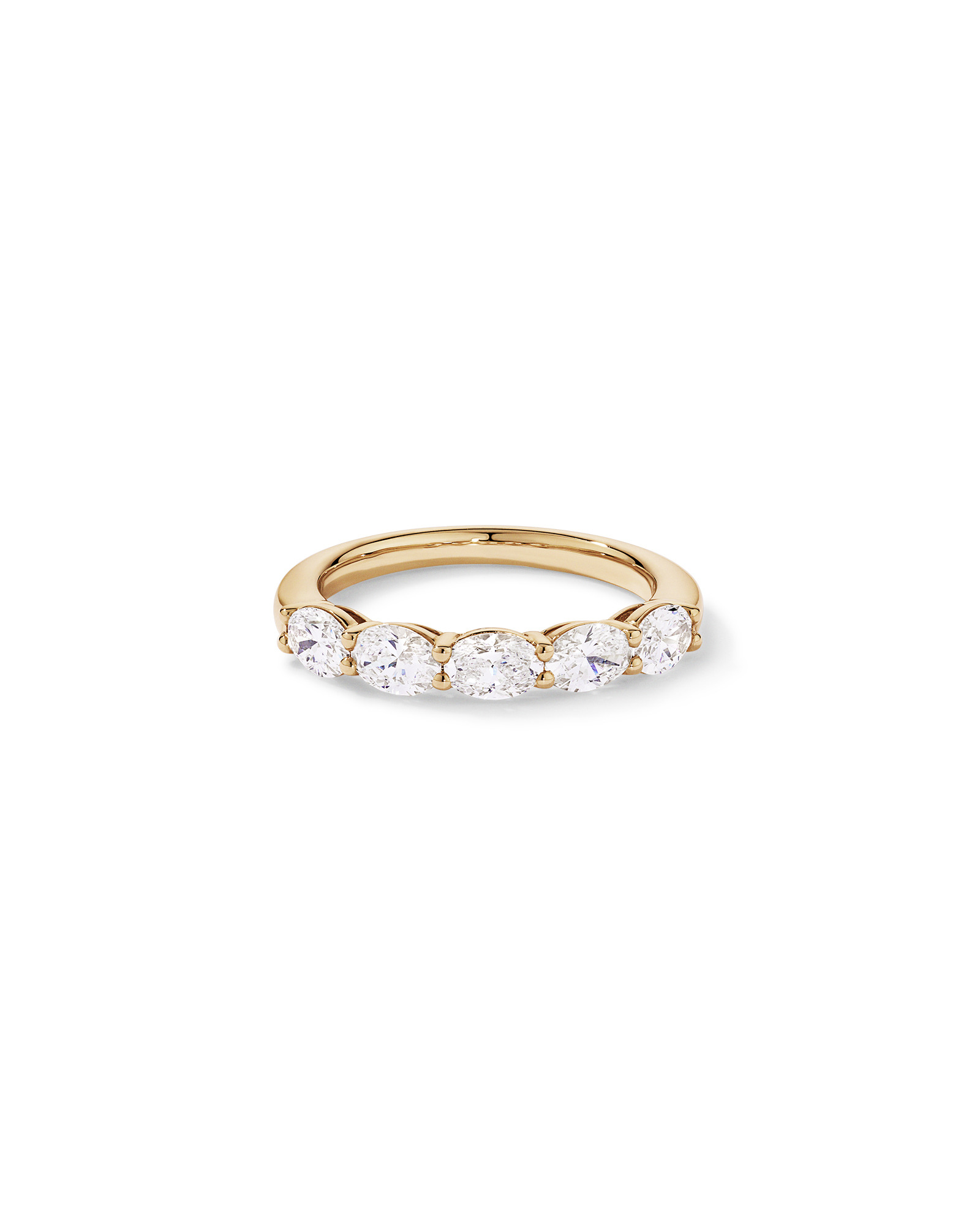 1.25 Carat TW East-West Oval Laboratory-Grown Diamond Wedding Ring 14kt Yellow Gold