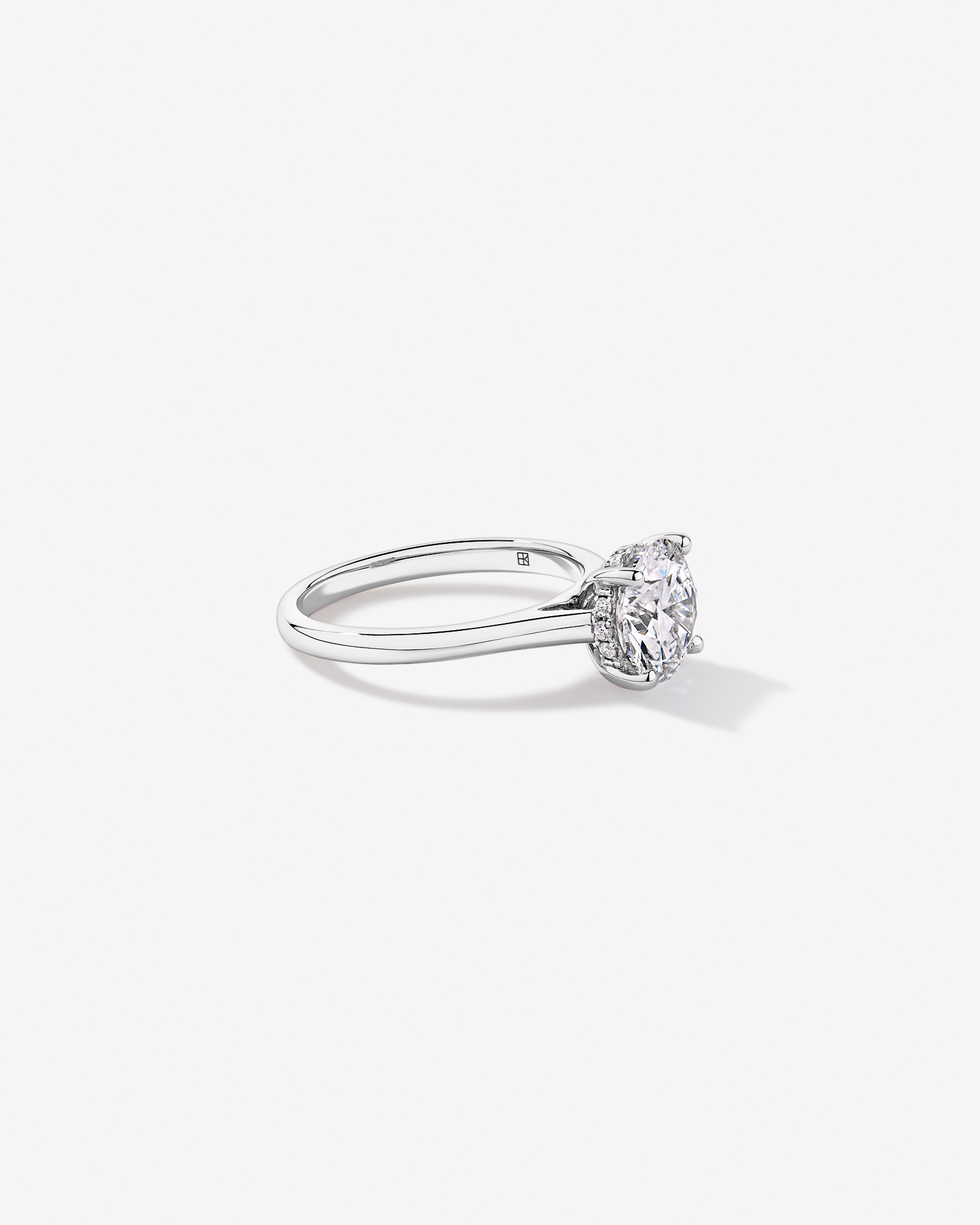 Bague solitaire en or blanc 14 carats sertie d'un diamant rond brillant de 2,32 carats, cultivé laboratoire