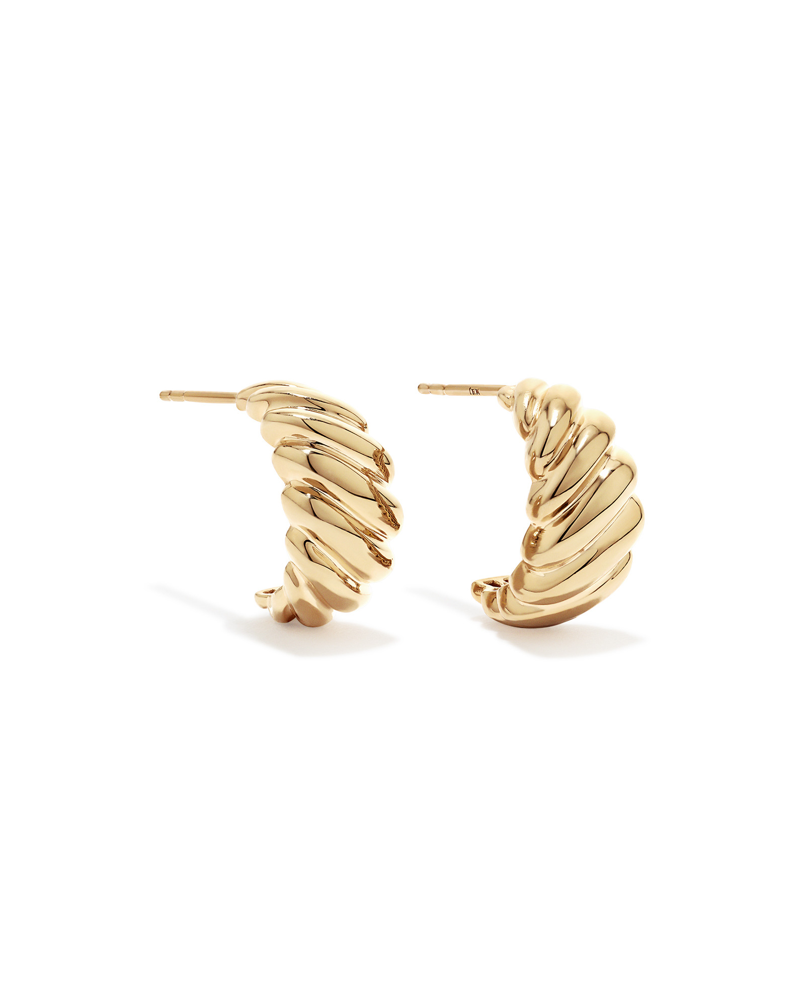 Boucles d’oreilles bouton pendantes torsadées en vermeil 18 ct