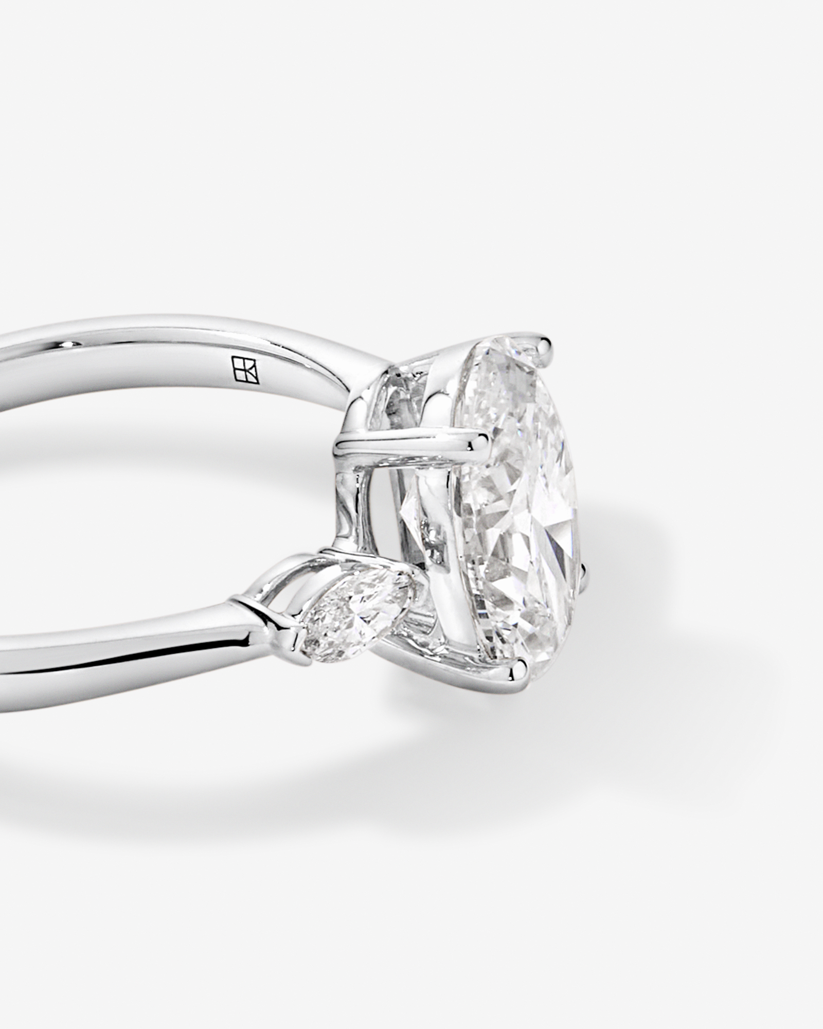 2.18 Carat TW Laboratory-Grown Diamond Oval and Marquise Three-Stone Ring 14kt Gold