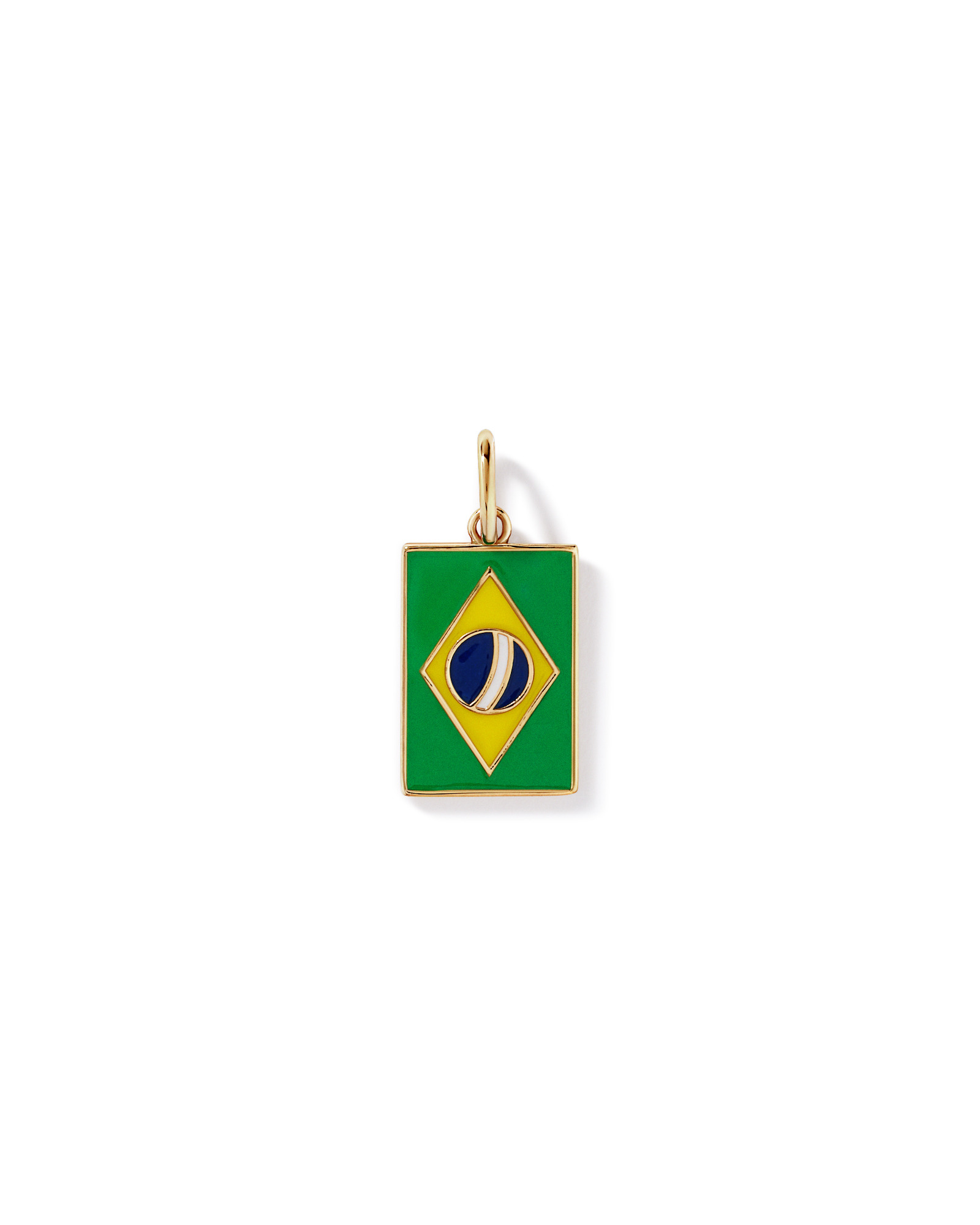 Brazil Flag Pendant in 18Kt Vermeil