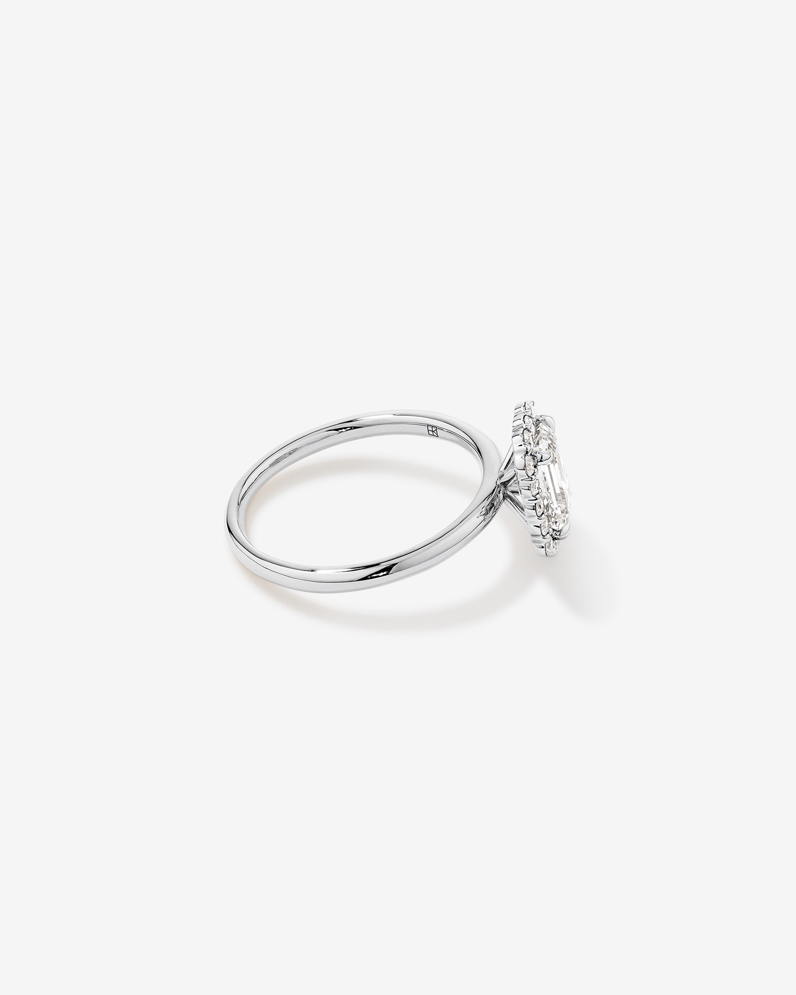 1.46 Carat TW Emerald Cut Laboratory-Grown Diamond Halo Engagement Ring in 14kt Yellow and White Gold