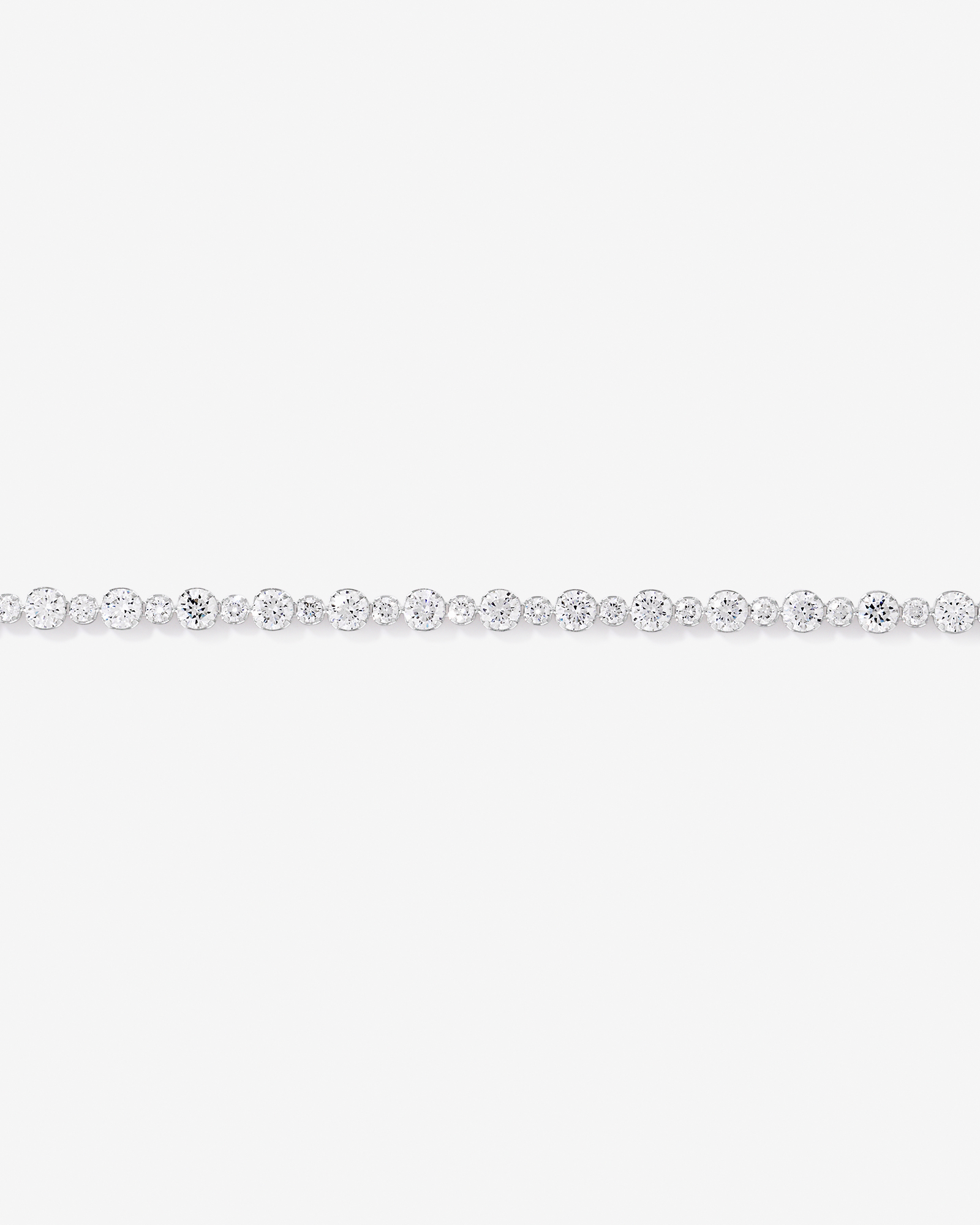 Cubic Zirconia Round Tennis Necklace in Sterling Silver