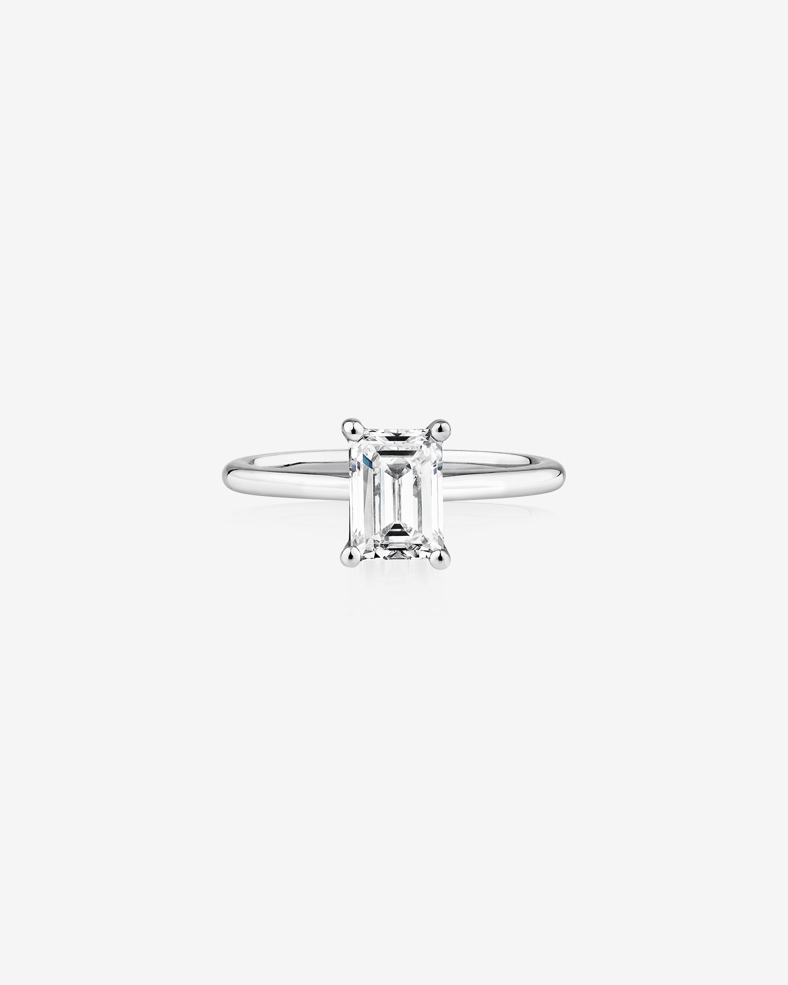 1.25 Carat Emerald Cut Laboratory-Grown Diamond Ring In 14kt White Gold