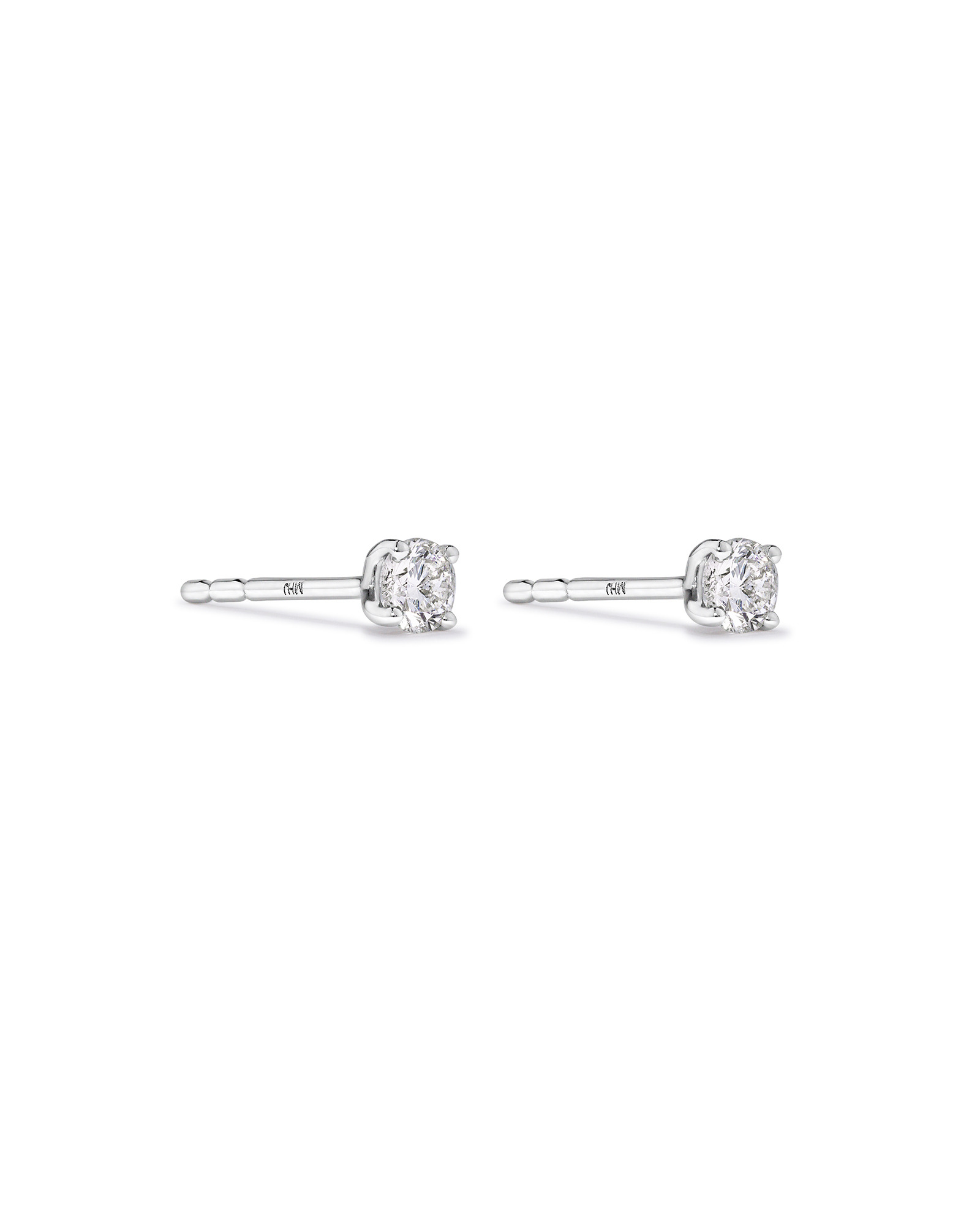 0.25 Carat TW Diamond Solitaire Stud Earrings 18kt White Gold