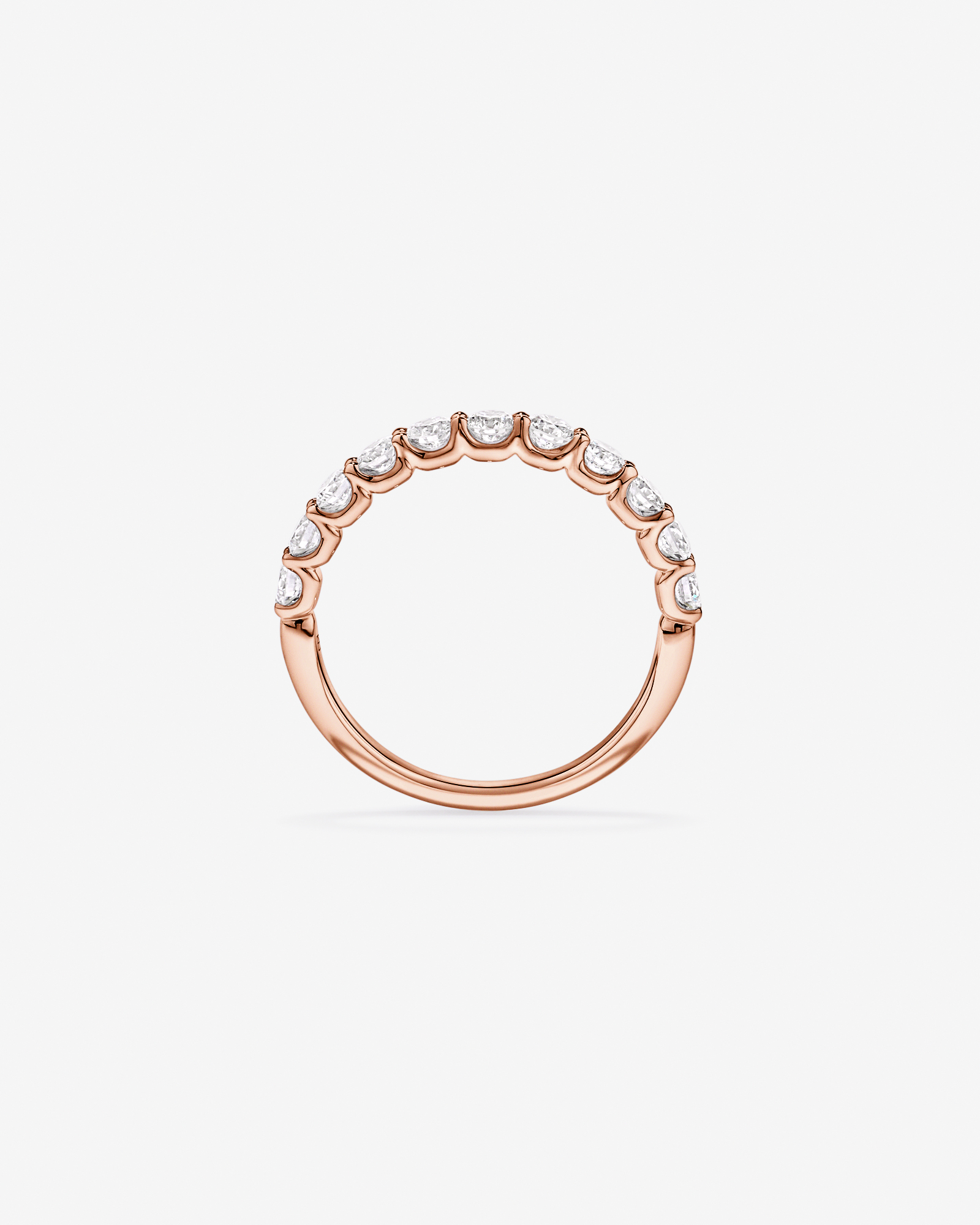 0.83TW Round Brilliant Laboratory-Grown Diamond Wedding Band 14kt Rose Gold
