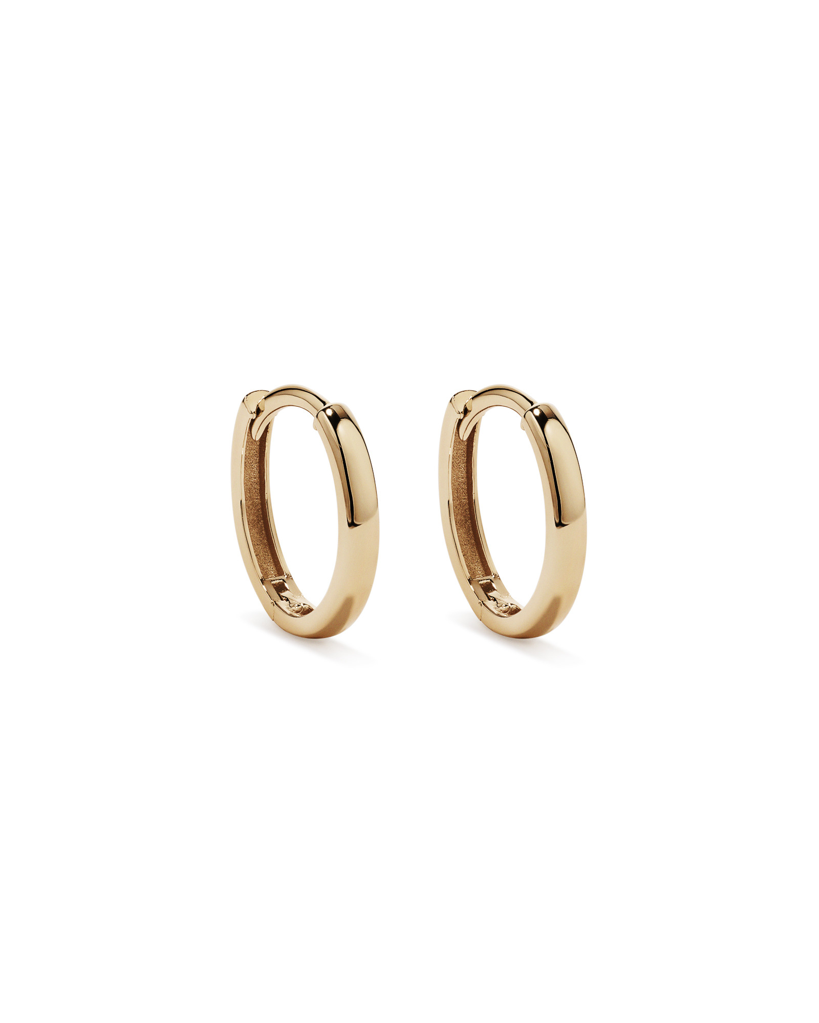 10mm Small Polished Huggie Earrings in 10kt Yellow Gold