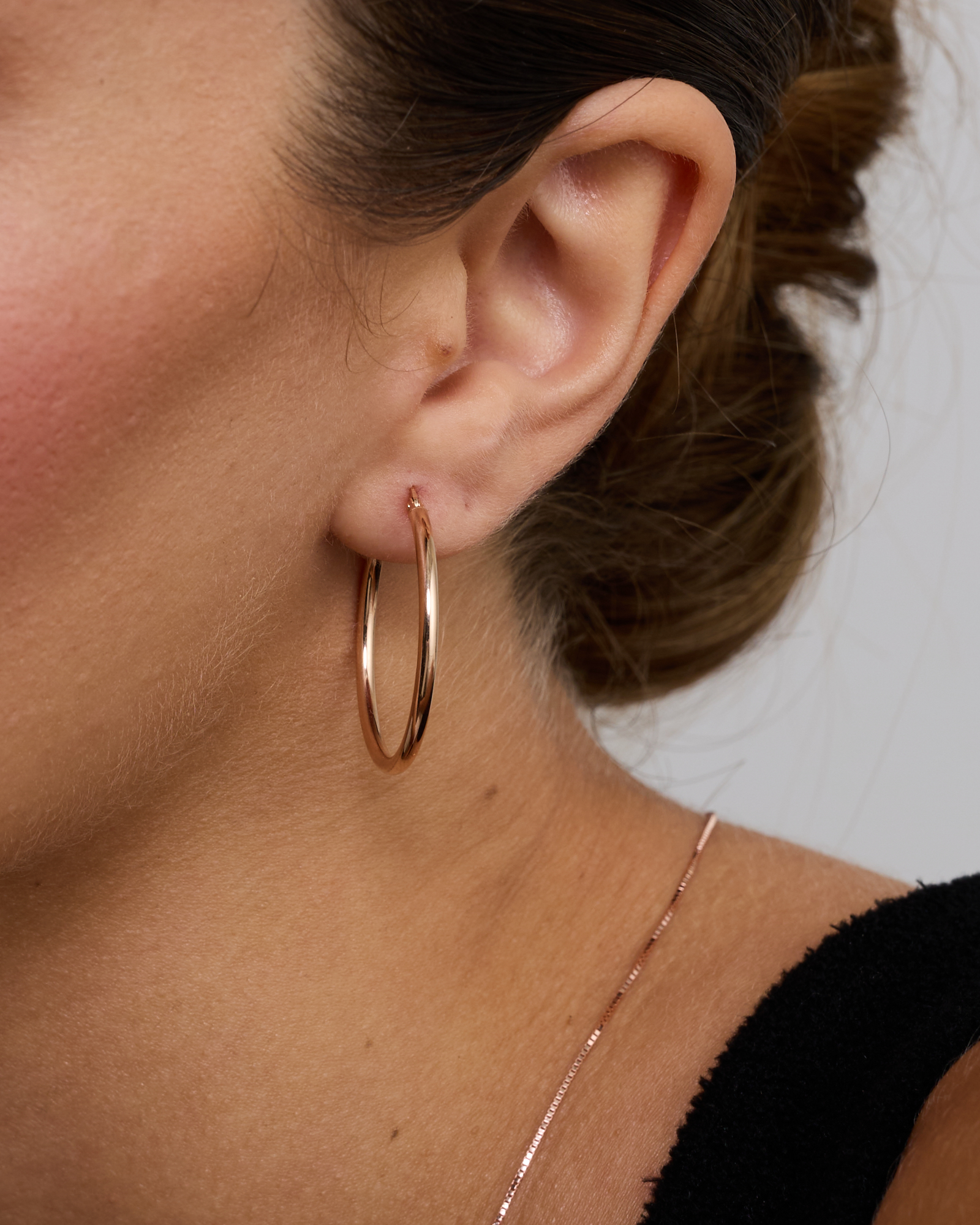 25mm Hoop Earrings in 10kt Rose Gold