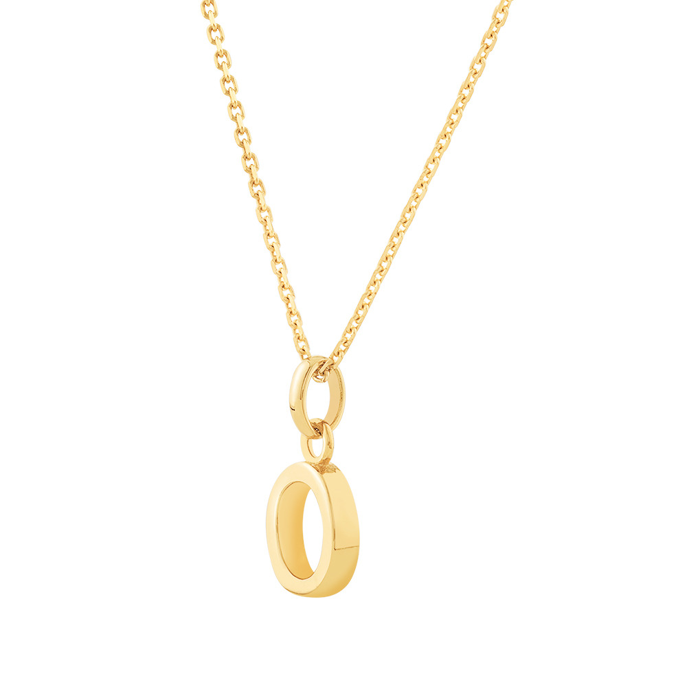 O Initial Pendant in 10kt Yellow Gold