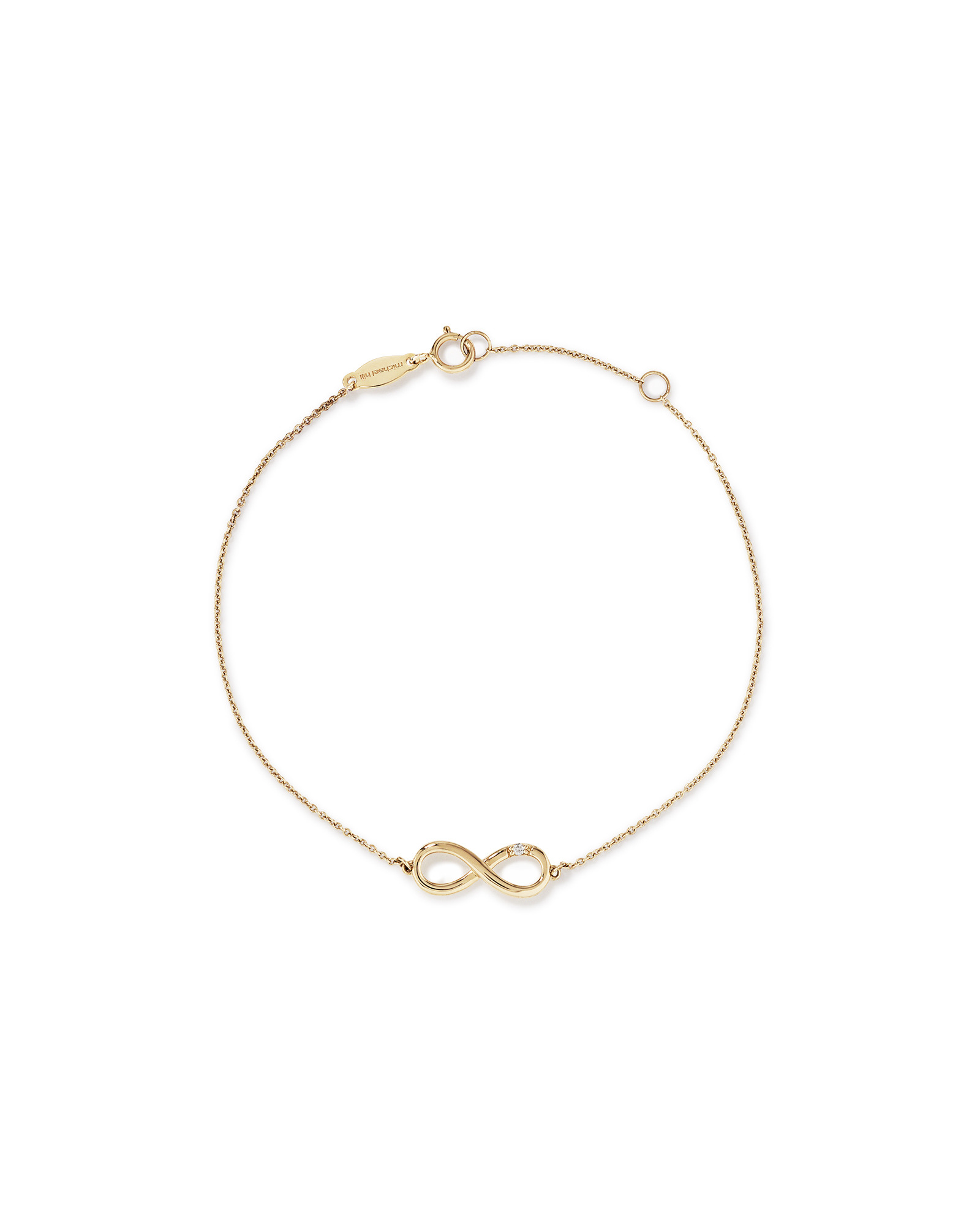 Bracelet infini orné d'un diamant en or jaune 10kt