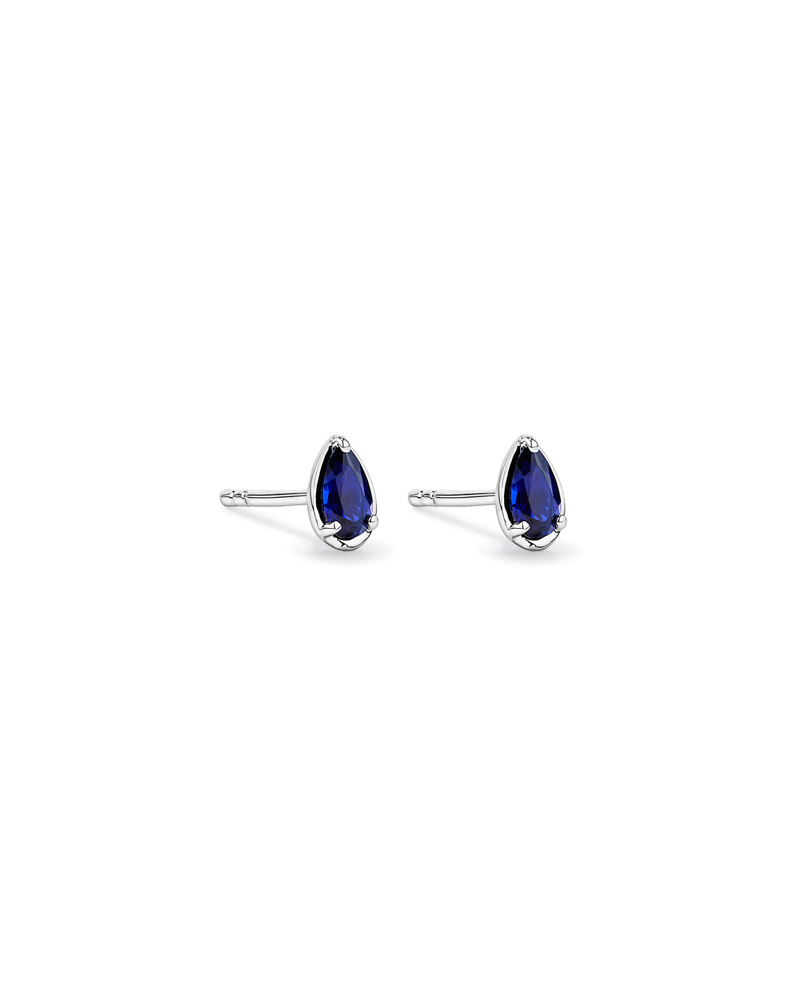 Pear-Cut Created Sapphire Stud Earrings in Sterling Silver
