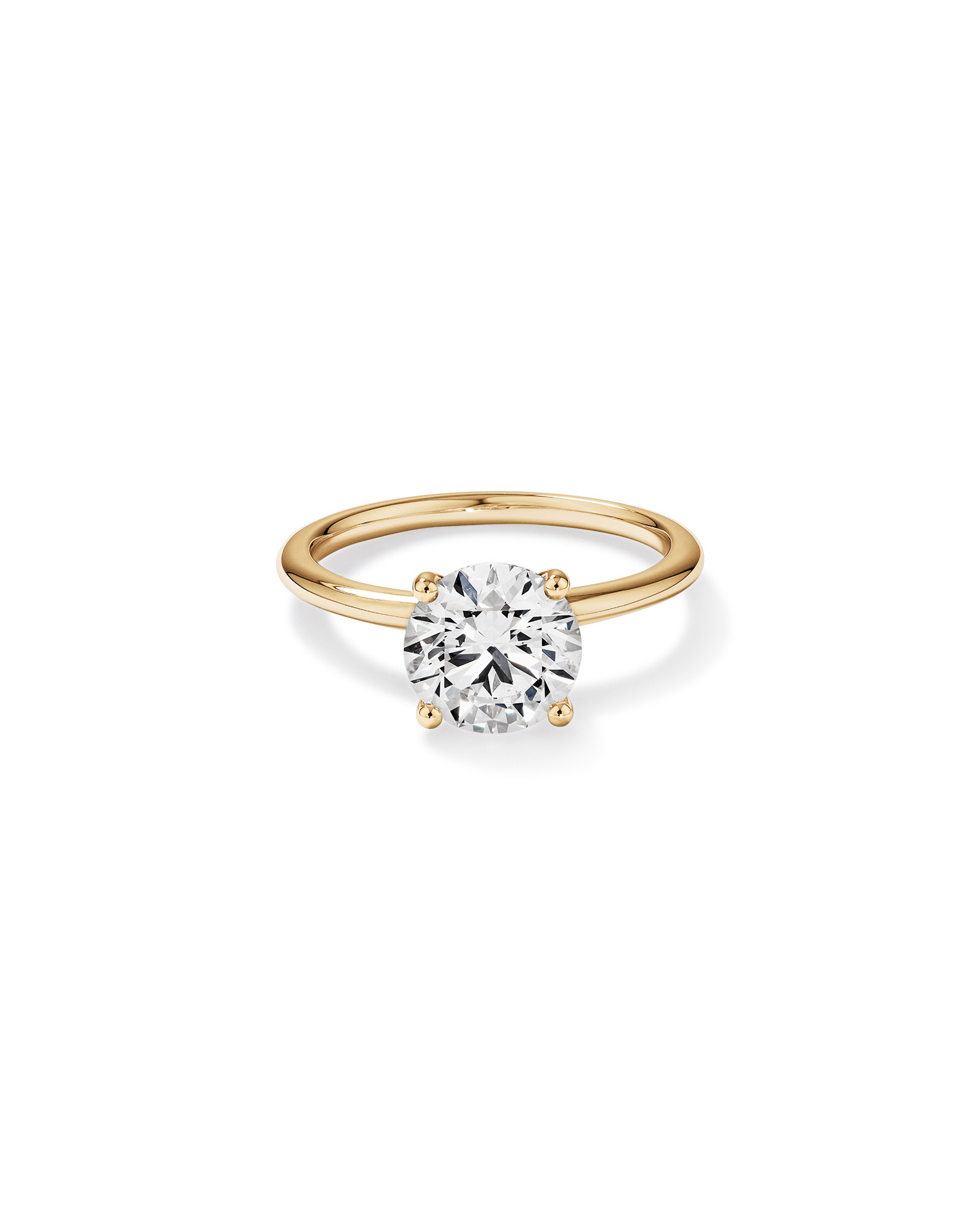 Carat TW Round Brilliant Laboratory-Grown Diamond Solitaire Engagement Ring in 14kt Yellow Gold