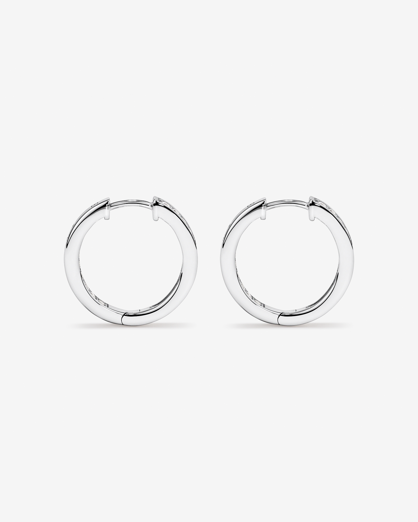 Boucles D'Oreilles Huggies Créoles De 20 Mm Avec Zircon Cubique En Argent Sterling