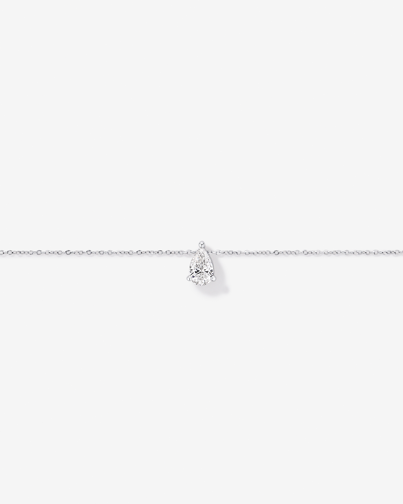 0.50TW Lab Diamond Pear Solitaire Necklace in 10kt Gold