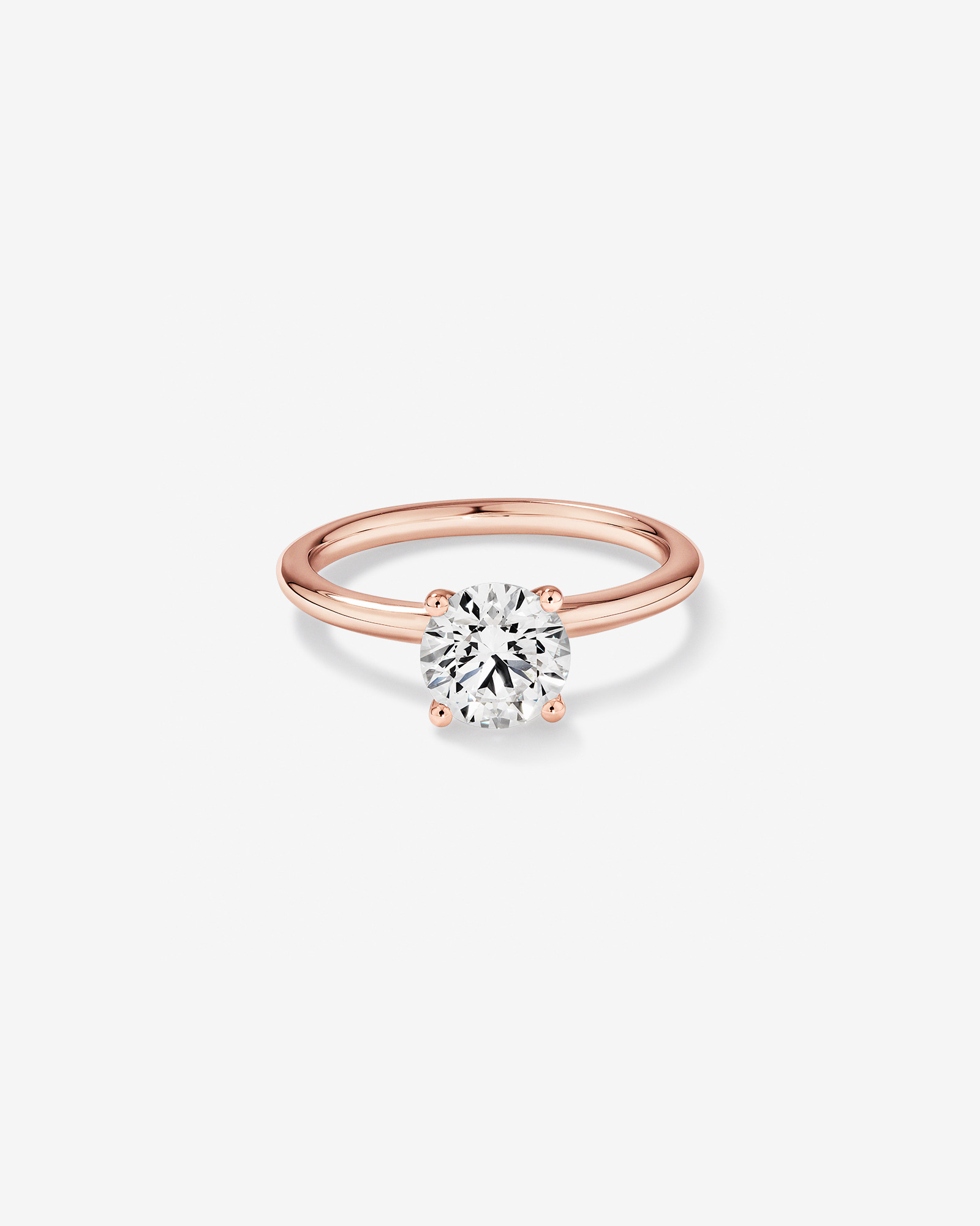Carat TW Round Brilliant Laboratory-Grown Diamond Solitaire Engagement Ring in 14kt Rose Gold