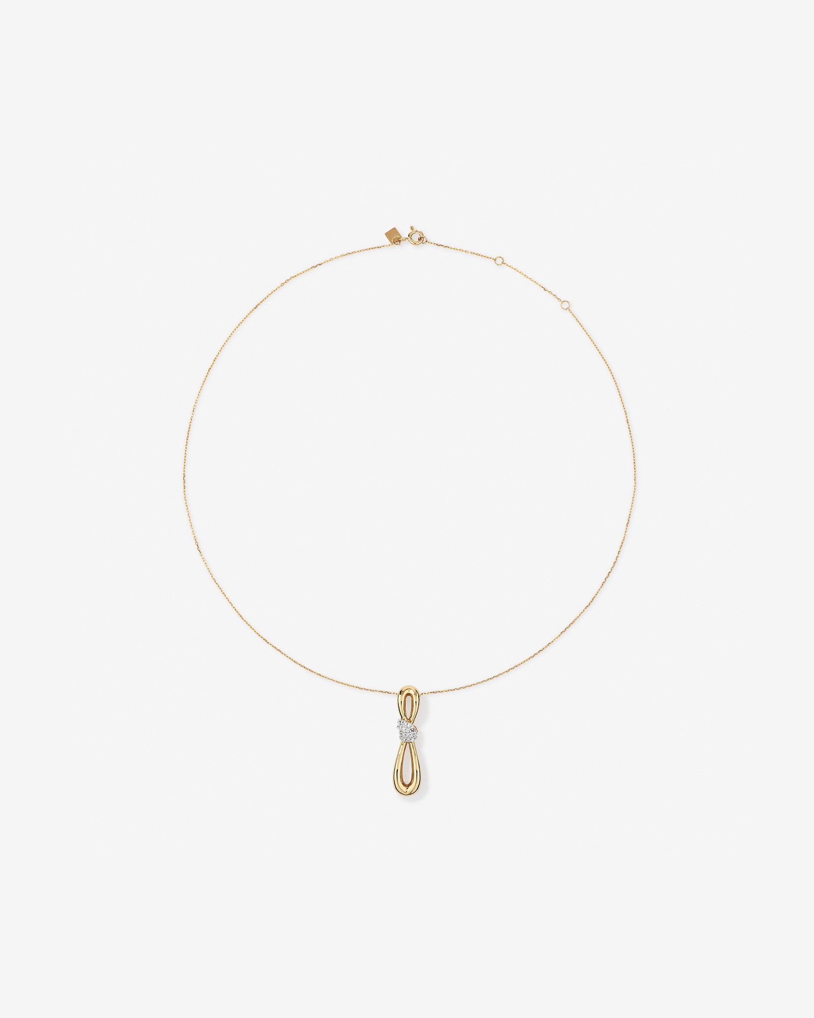 Pendentif à nœud de diamant TW de 0,17 carat en or jaune 10 carats