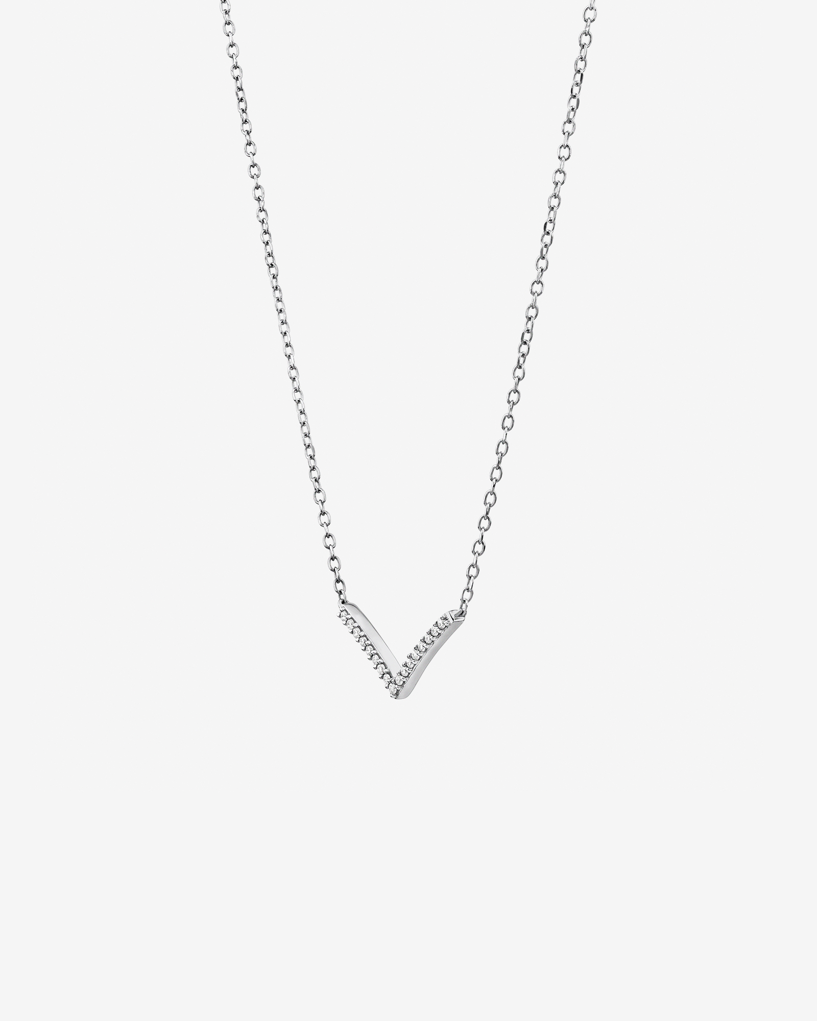 Chevron Necklace with 0.05 Carat TW Diamonds in Sterling Silver