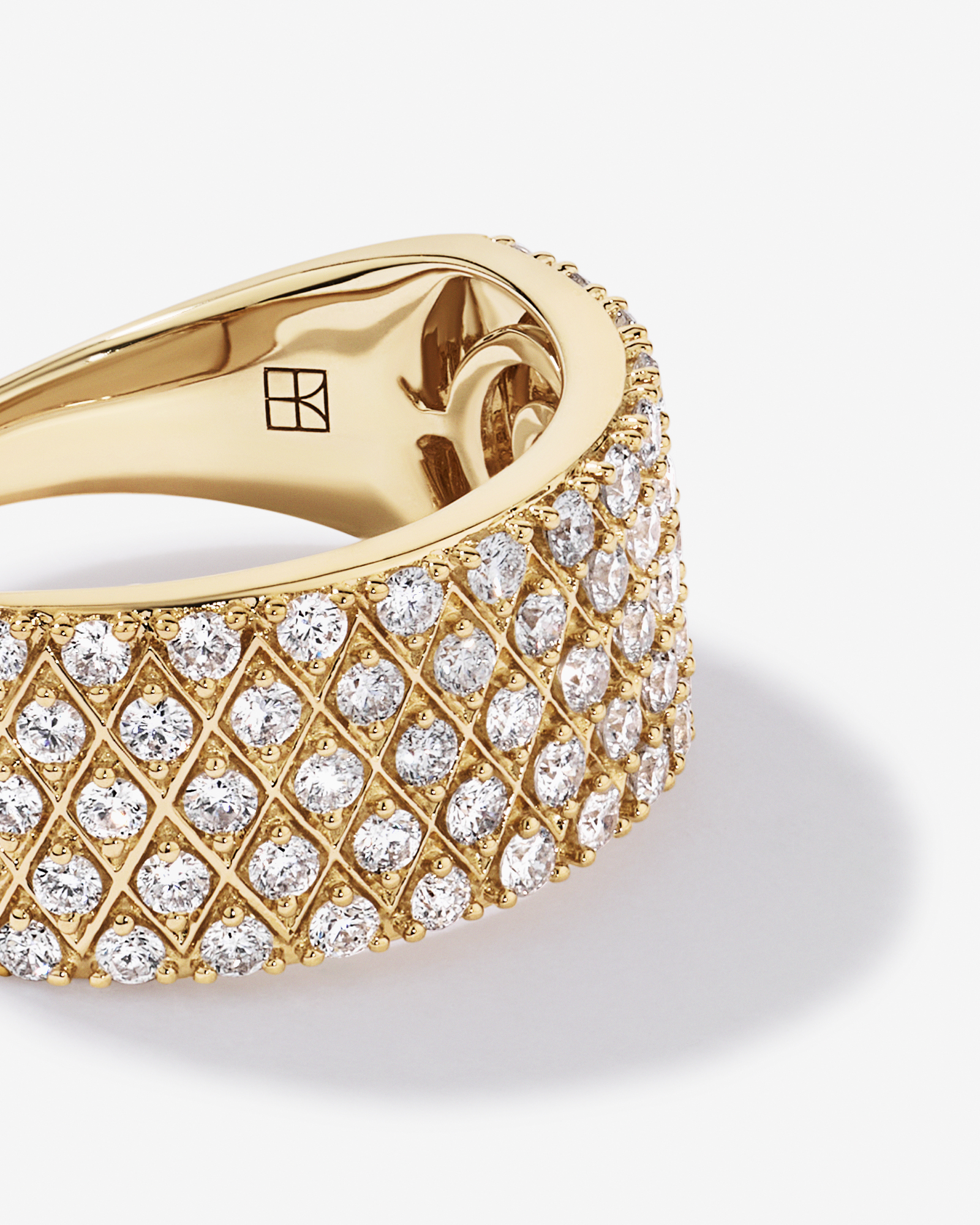 1.00 Carat TW Diamond Wide Pavé Ring 10kt Yellow Gold