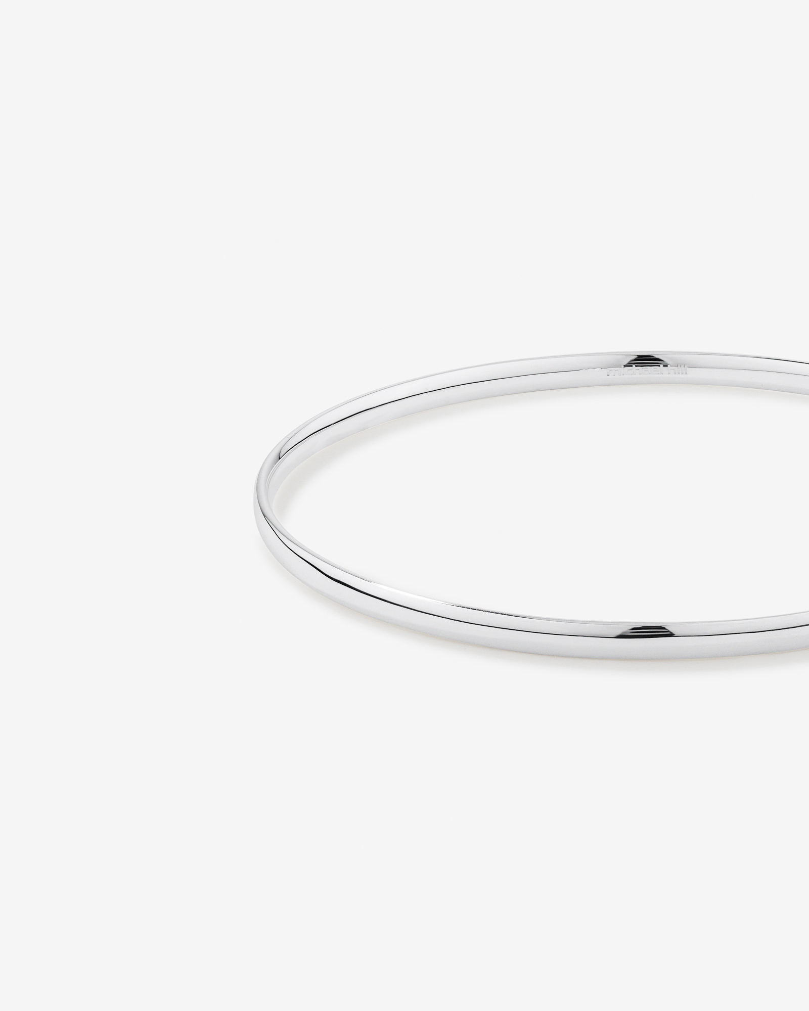 Jonc Rond Massif de 3.7mm en Argent Sterling