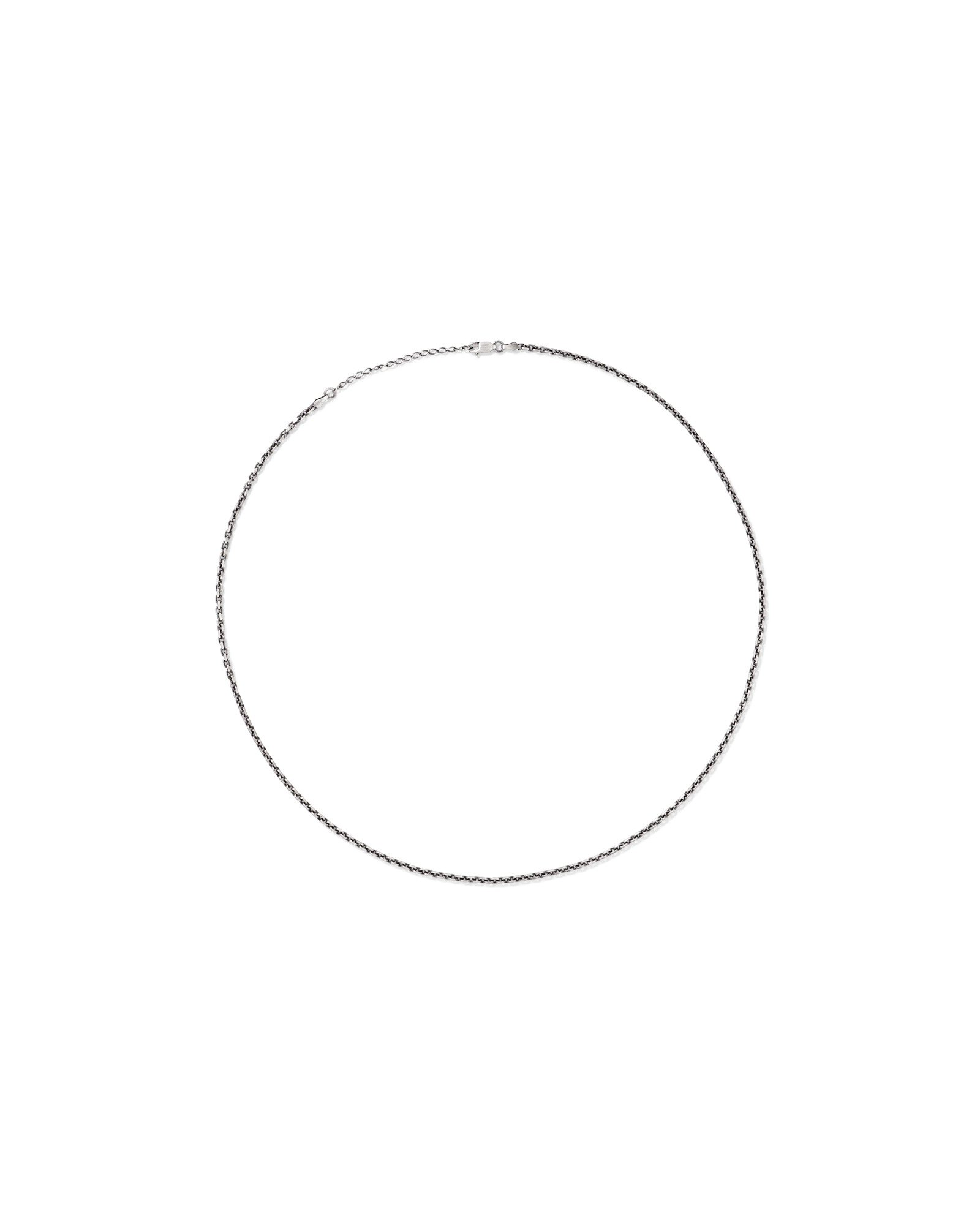 60cm (24") 0.8mm Width Oxidised Forzatina Chain in Sterling Silver